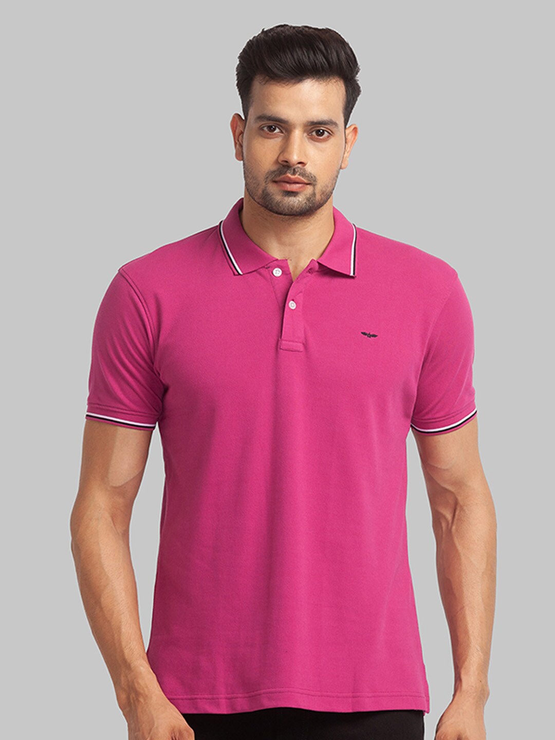 

Park Avenue Men Polo Collar Cotton Slim Fit T-shirt, Pink