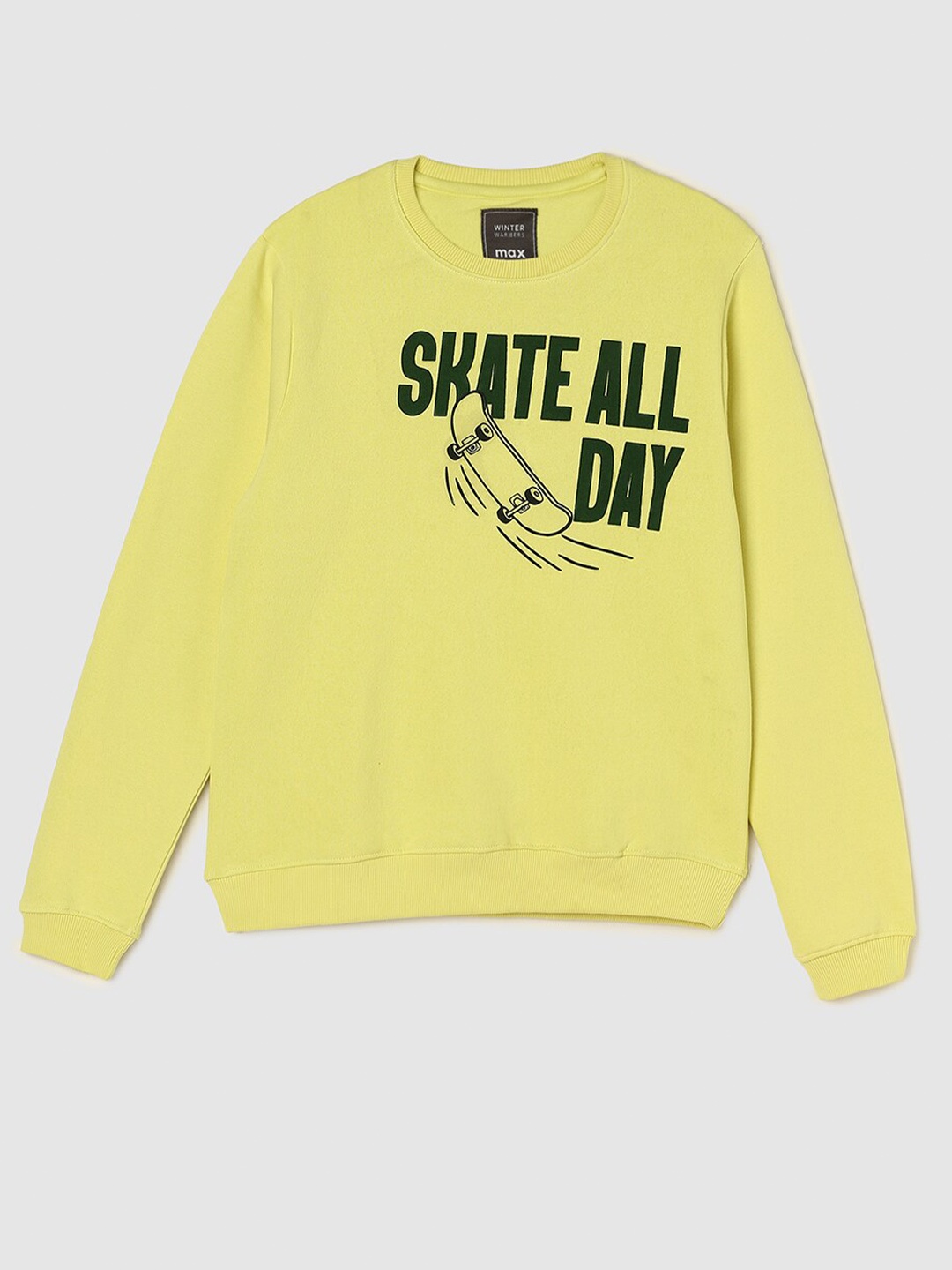 

max Boys Typography Printed Sweatshirt, Green