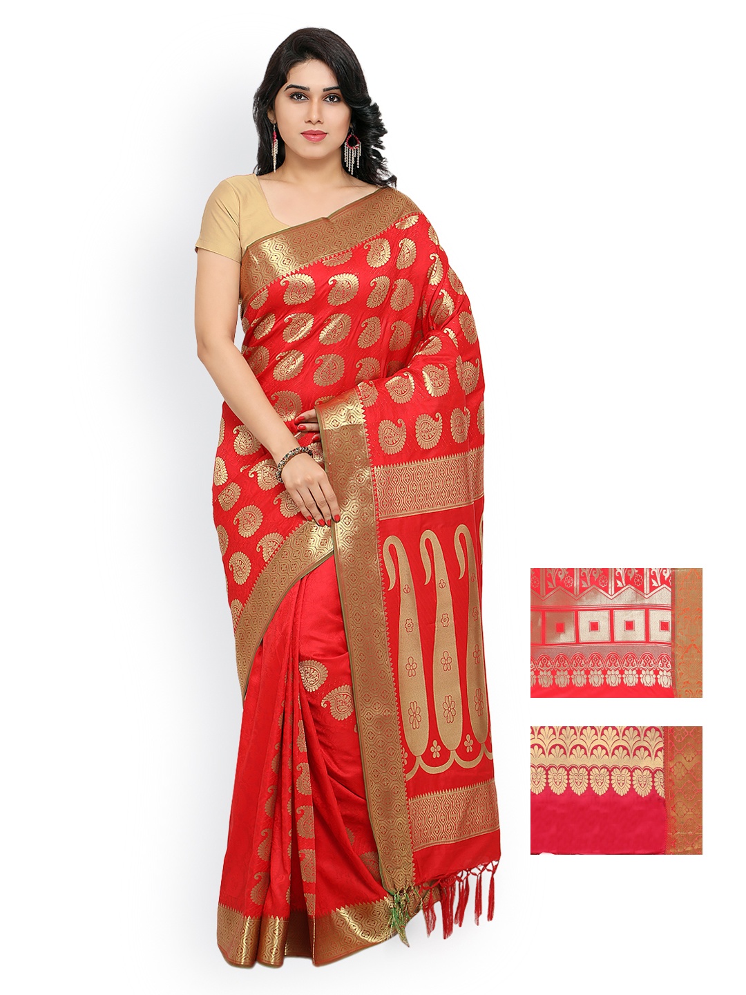 

Varkala Silk Sarees Pack of 3 Art Silk Sarees, Pink