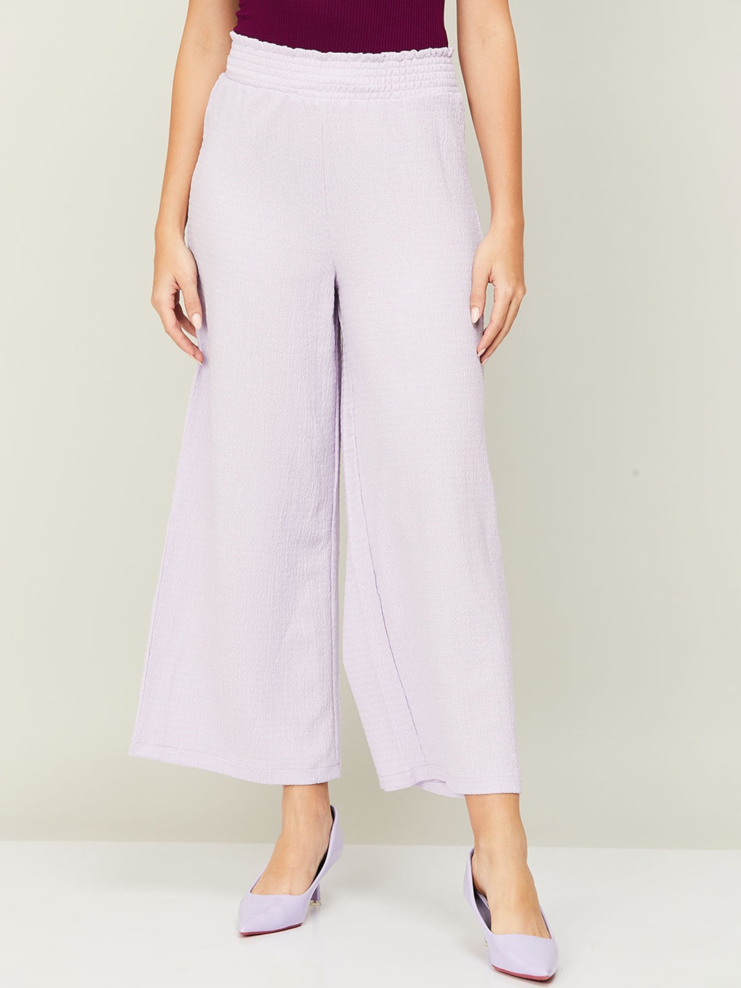 

CODE by Lifestyle Women Flared Easy Wash Culottes Trousers, Lavender