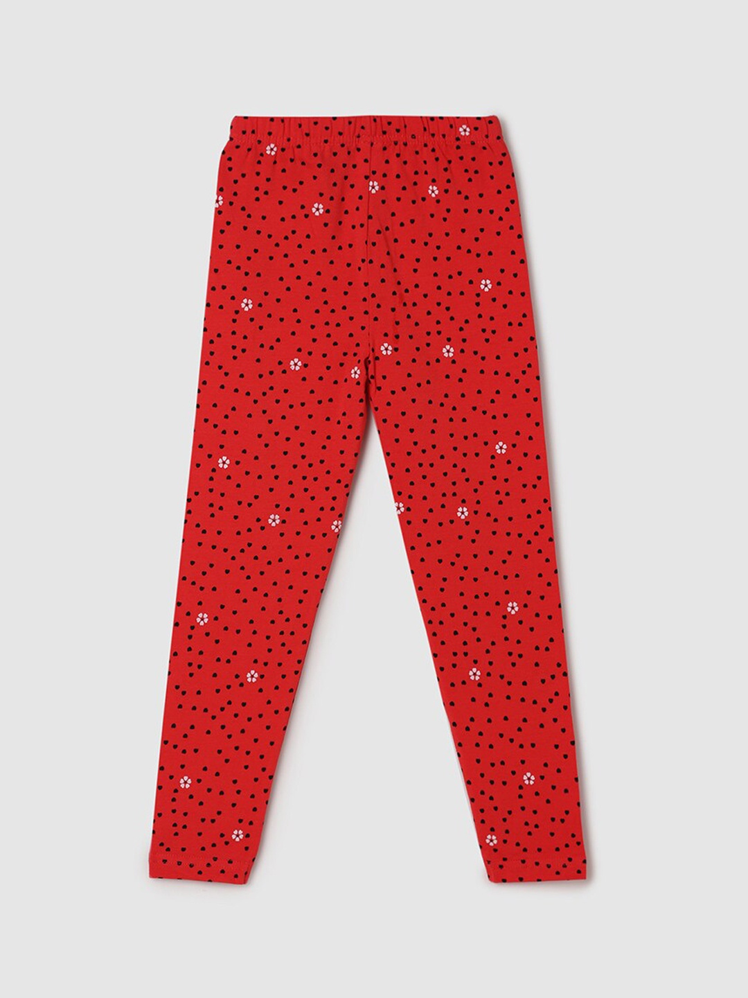 

max Girls Printed Ankle Length Leggings, Red
