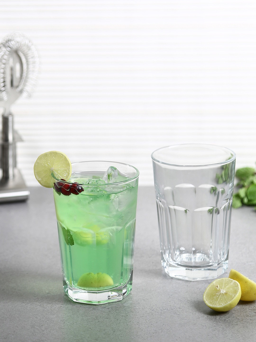 

smart serve Marocco Transparent 6 Pcs Textured Cocktail Glasses 350 ml Each