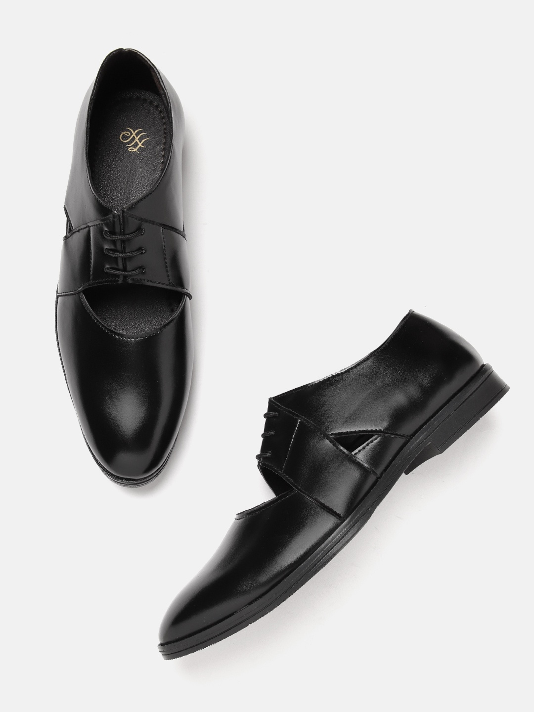 

House of Pataudi Men Oxford-Style Sandals, Black