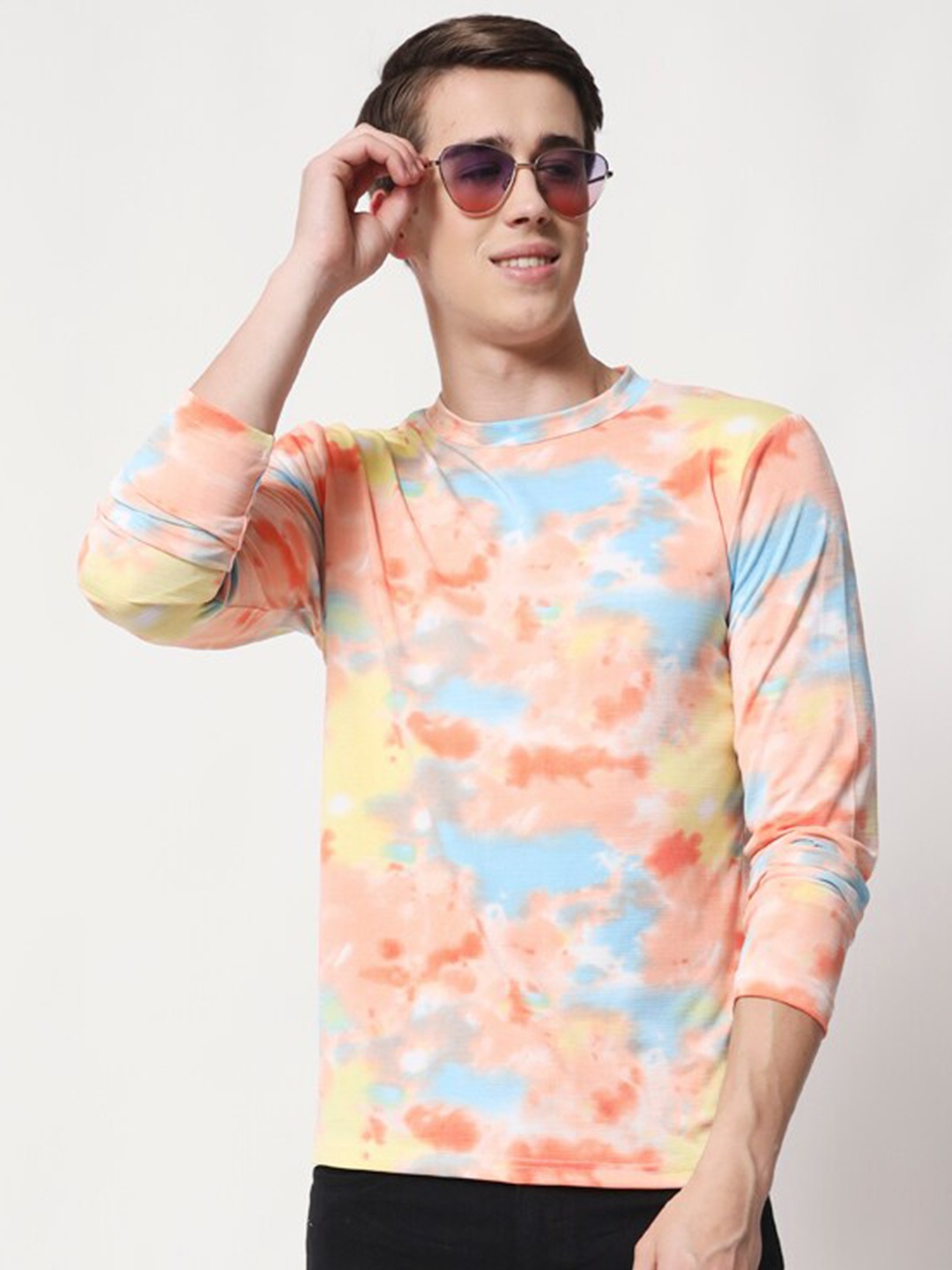 

Darzi Men Tie and Dye Sweatshirt, Orange