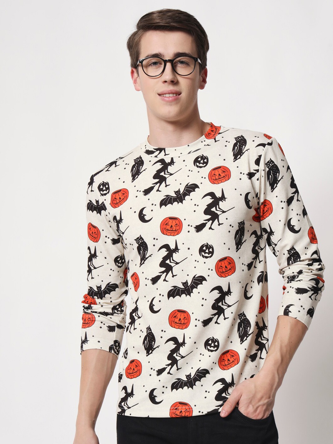 

Darzi Men Conversational Printed T-shirt, Off white