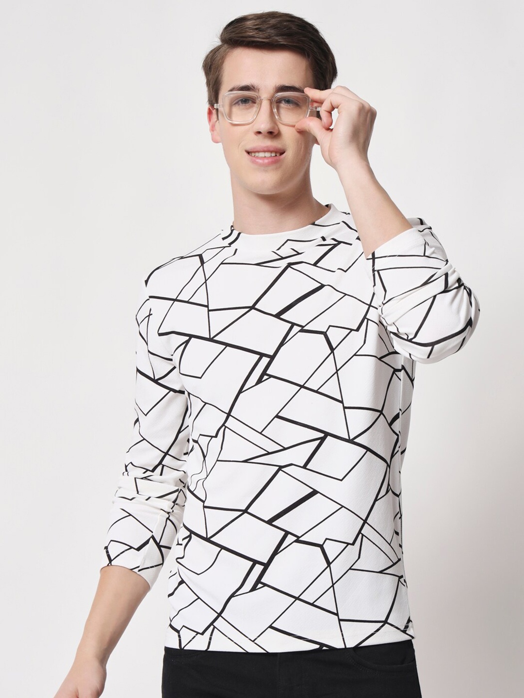 

Darzi Men Abstract Printed Sweatshirt, White