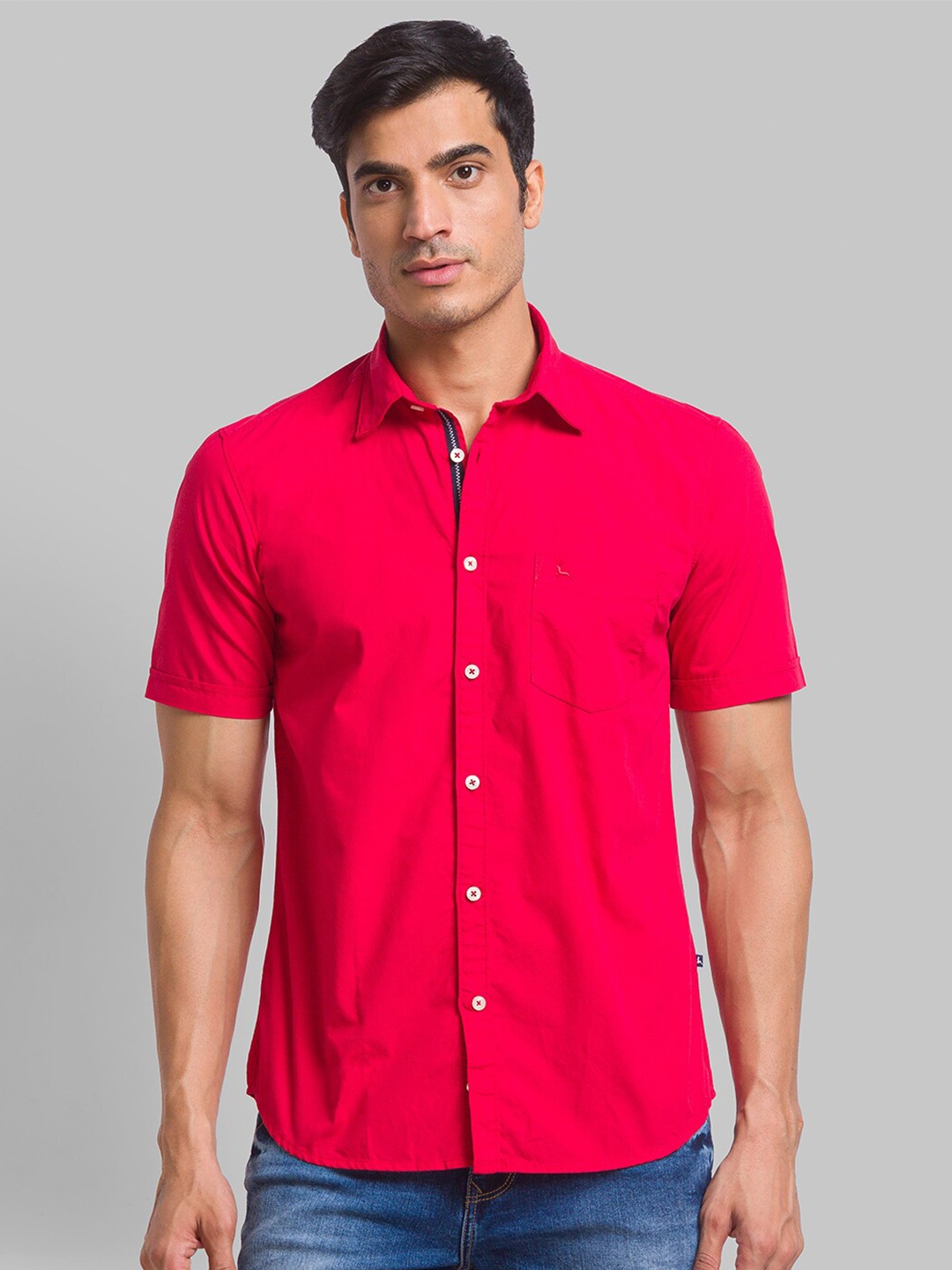 

Parx Men Slim Fit Casual Shirt, Red