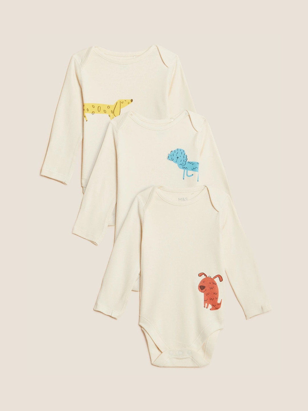 

Marks & Spencer Infants Pack Of 3 Cotton Bodysuits, White