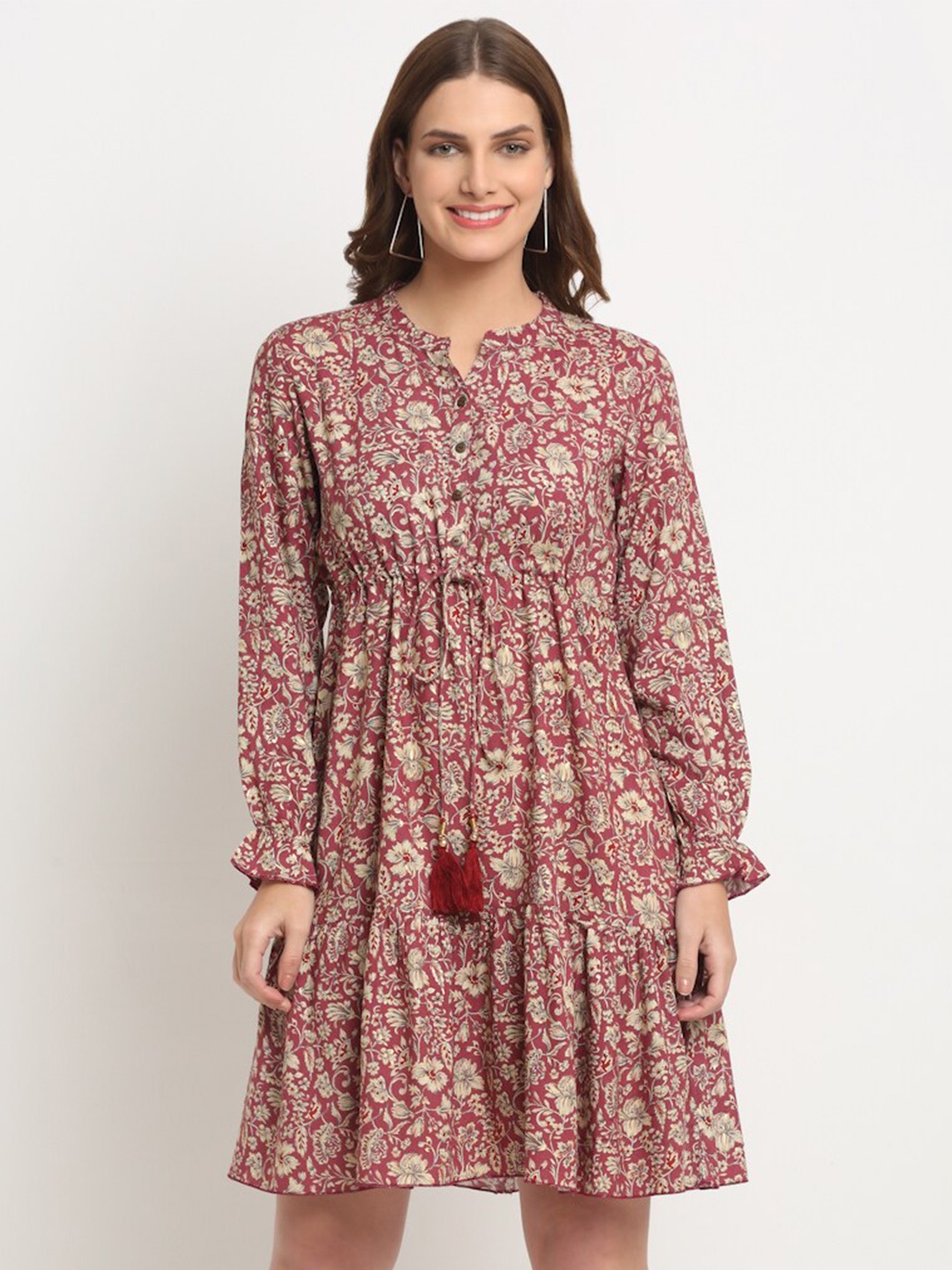 

KALINI Women Floral Printed Printed Dress, Maroon