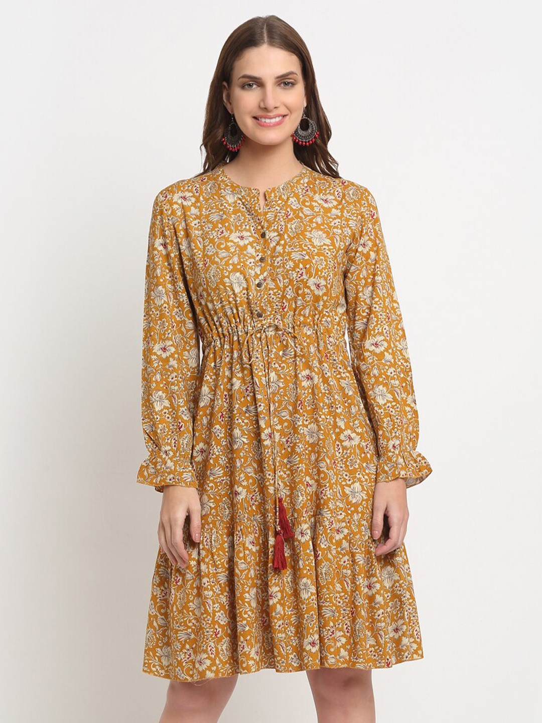 

KALINI Women Floral Printed Printed Dress, Yellow