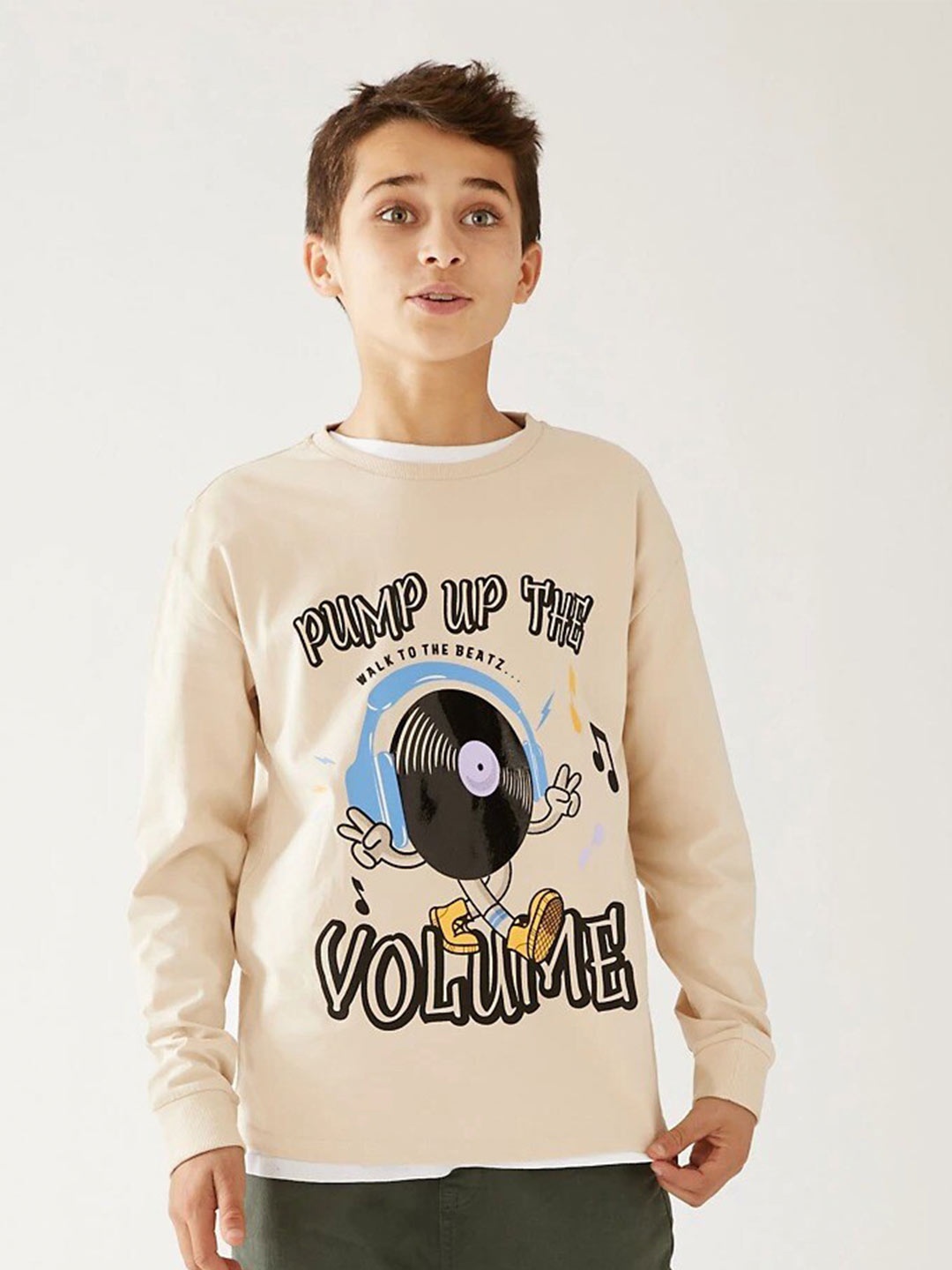 

Marks & Spencer Boys Graphic Printed Cotton T-shirt, Cream