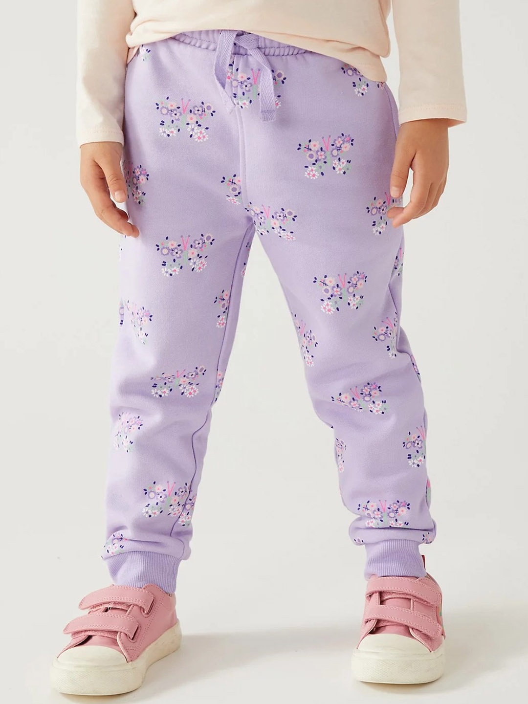 

Marks & Spencer Girls Printed High-Rise Joggers, Lavender
