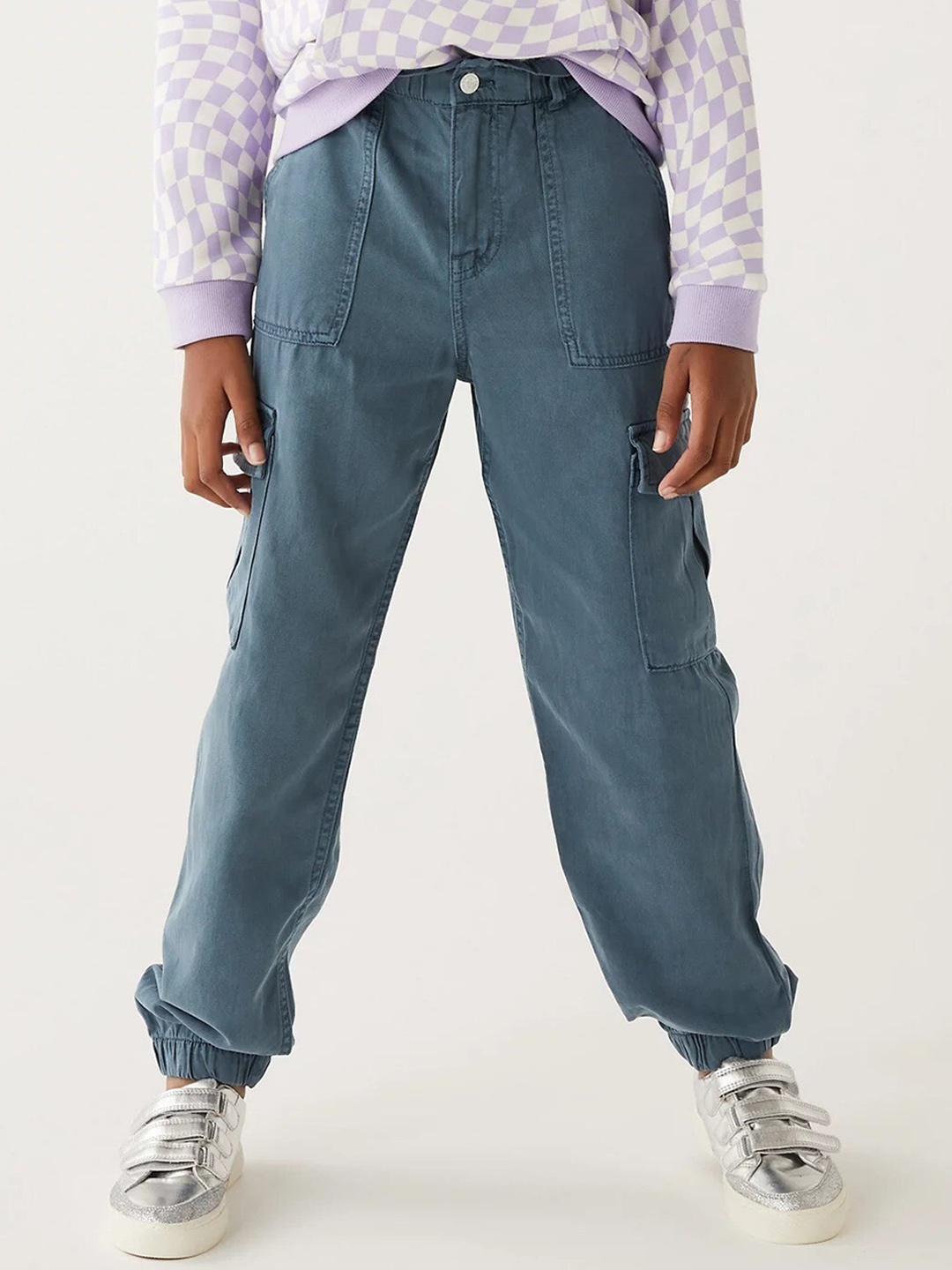 

Marks & Spencer Girls High-Rise Cargos Trouser, Blue
