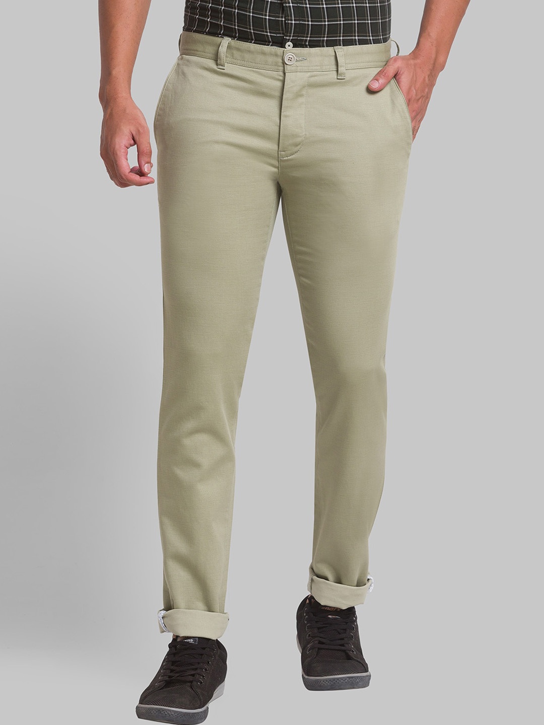 

Parx Men Tapered Fit Trouser, Green