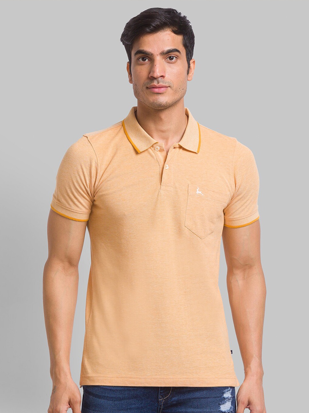 

Parx Men Polo Collar Cotton T-shirt, Mustard