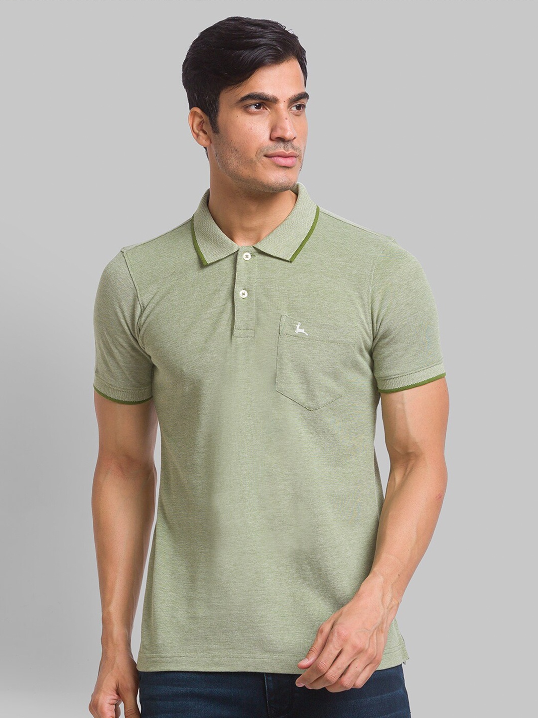 

Parx Polo Collar Cotton Slim Fit T-shirt, Khaki