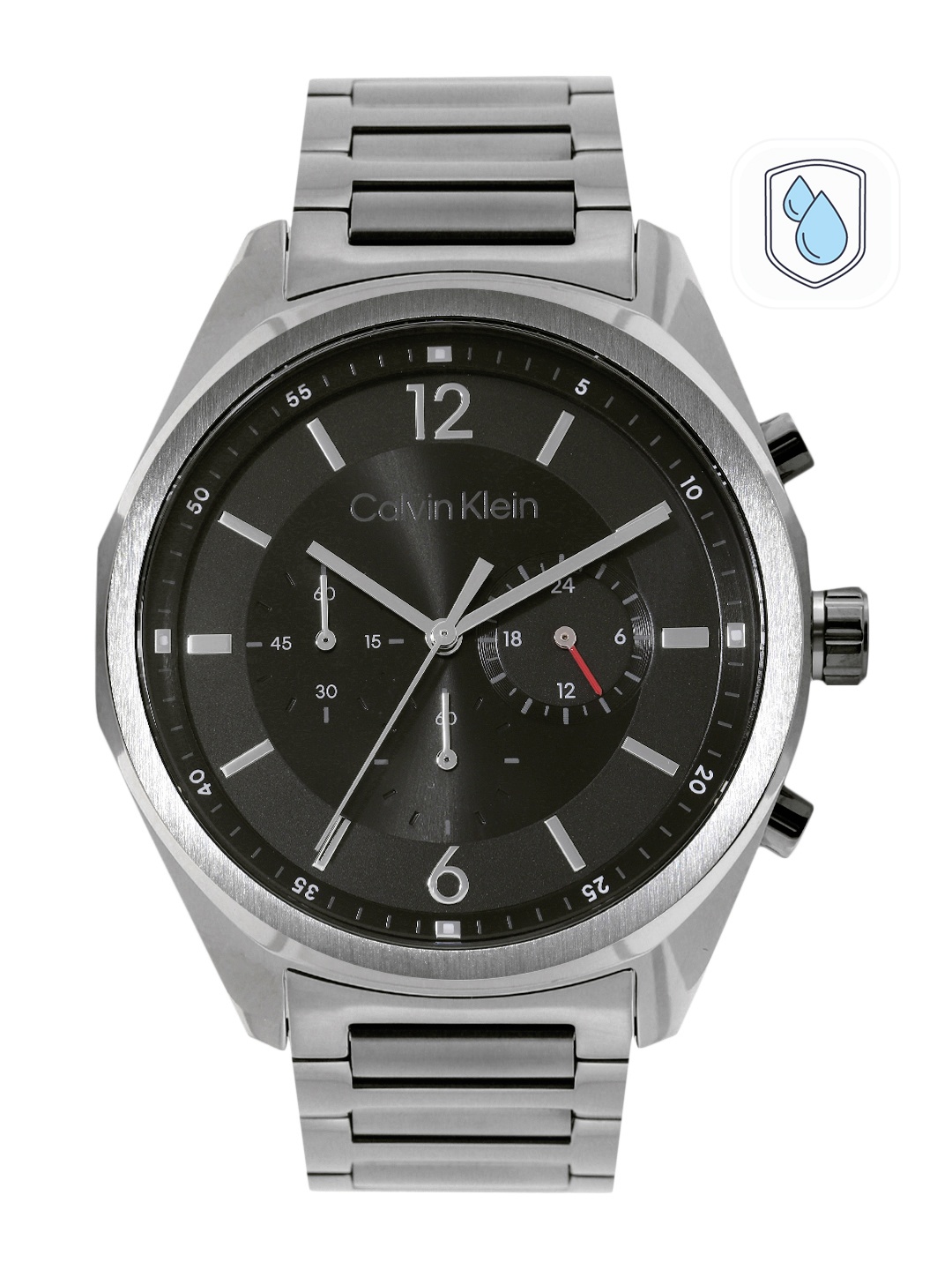 

Calvin Klein Men Force Stainless Steel Bracelet Style Chronograph Watch 25200267, Black