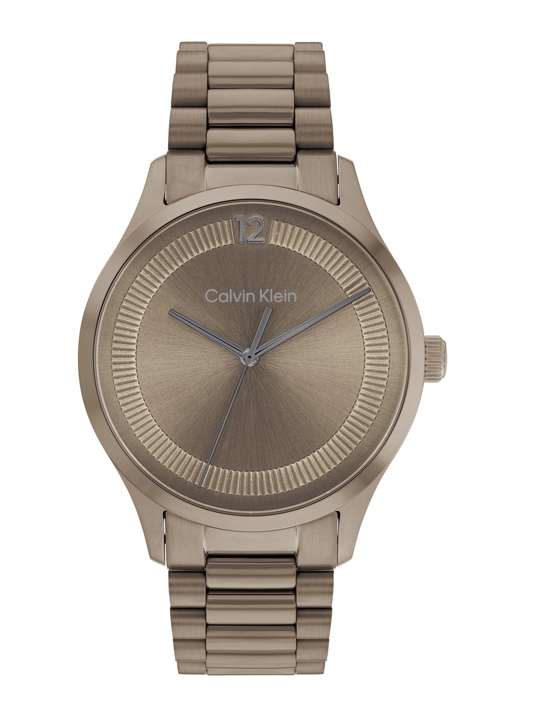 

Calvin Klein Unisex Solid Dial & Stainless Steel Bracelet Style Analogue Watch 25200228, Metallic
