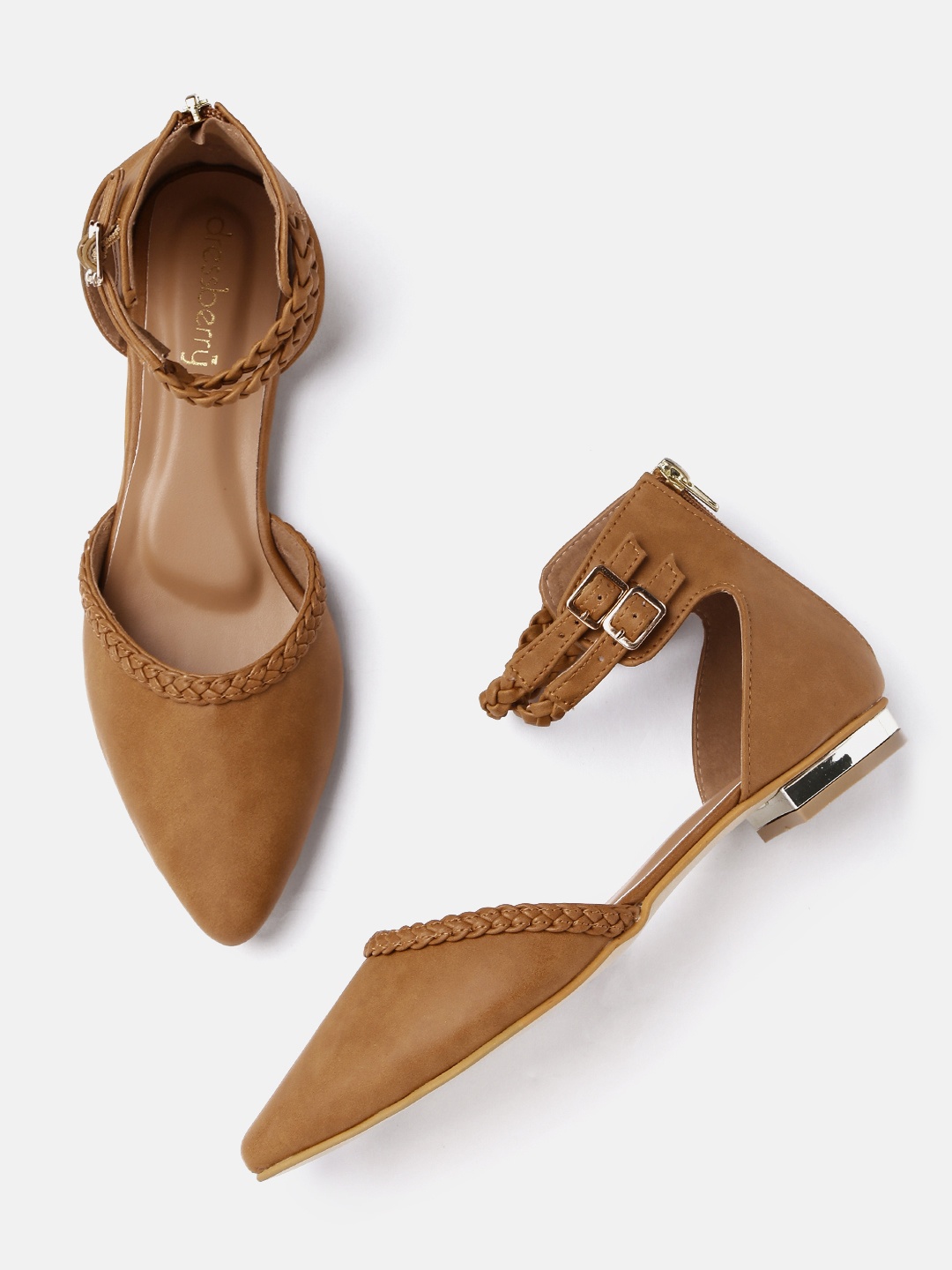 

DressBerry Women Tan Solid Synthetic Ballerinas