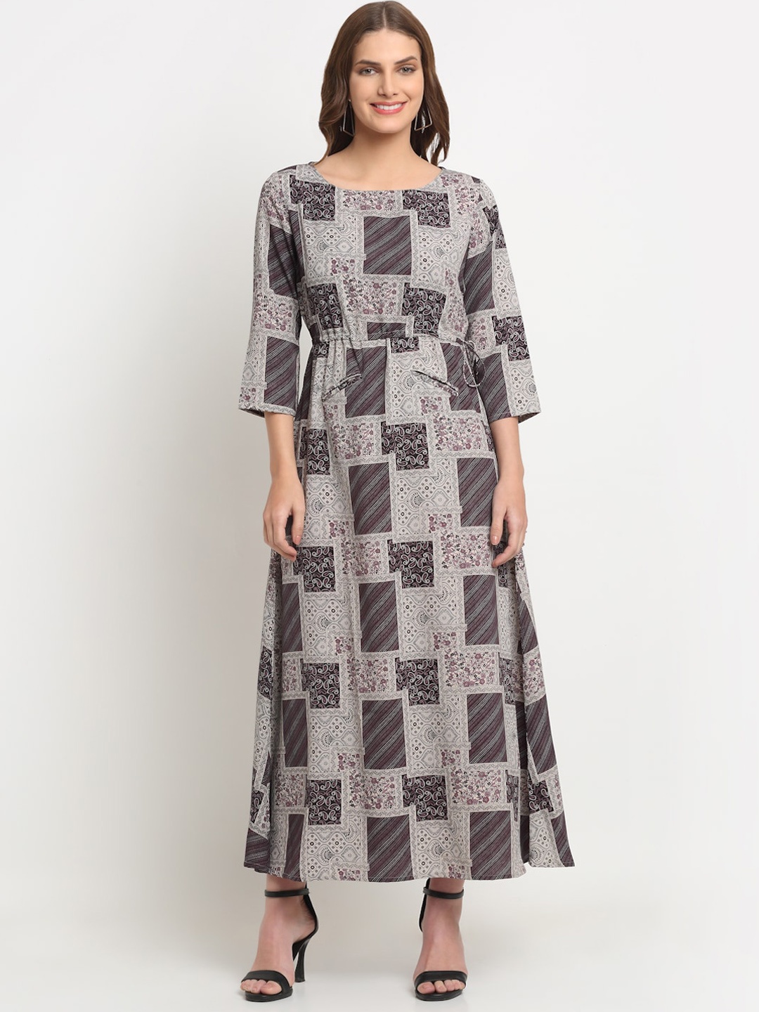 

KALINI Women Geometric Printed Kurta, Black