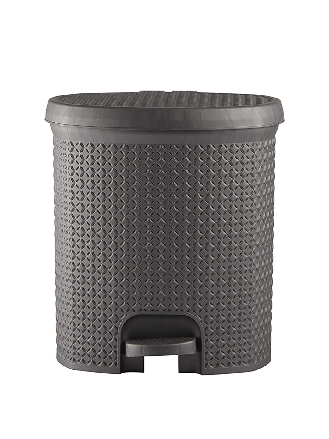 

Kuber Industries Grey Textured Pedal Table Dustbin 12 L