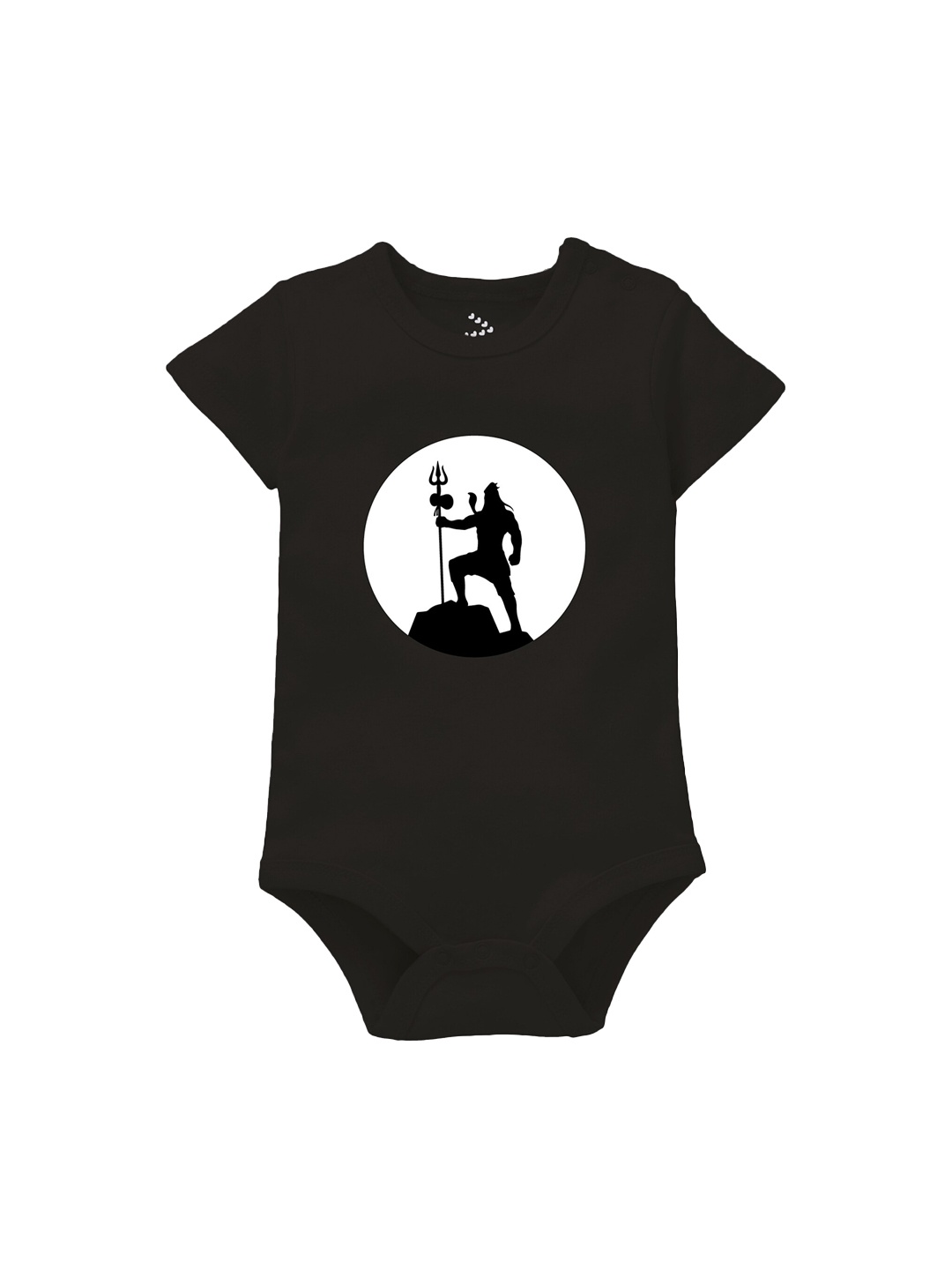 

Zeezeezoo Infants Kids Shiva Printed Pure Cotton Bodysuit, Black