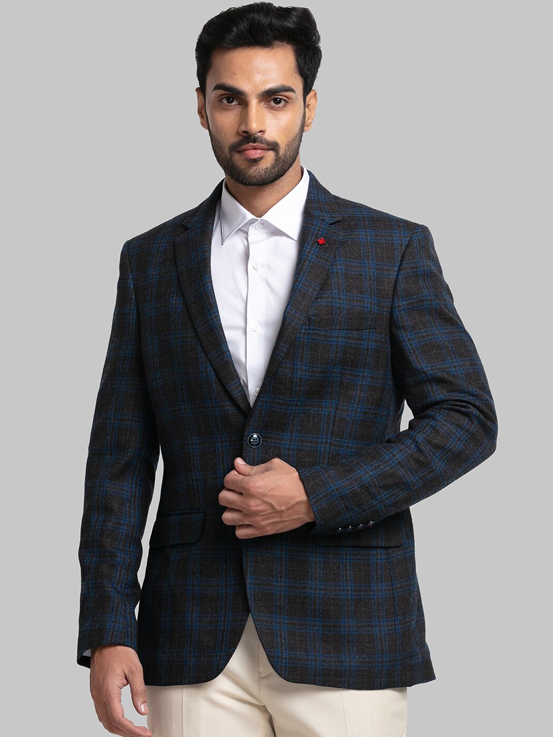 

Raymond Men Checked Single Breasted Formal Blazers, Grey