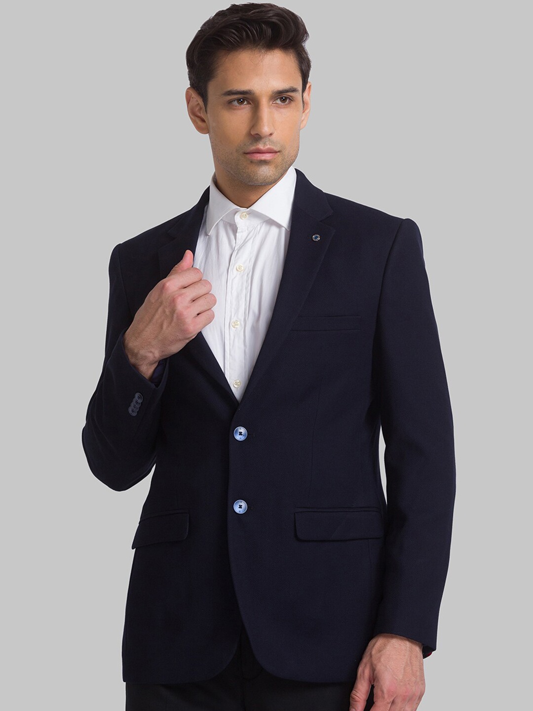 

Raymond Men Single Breasted Blazers, Navy blue