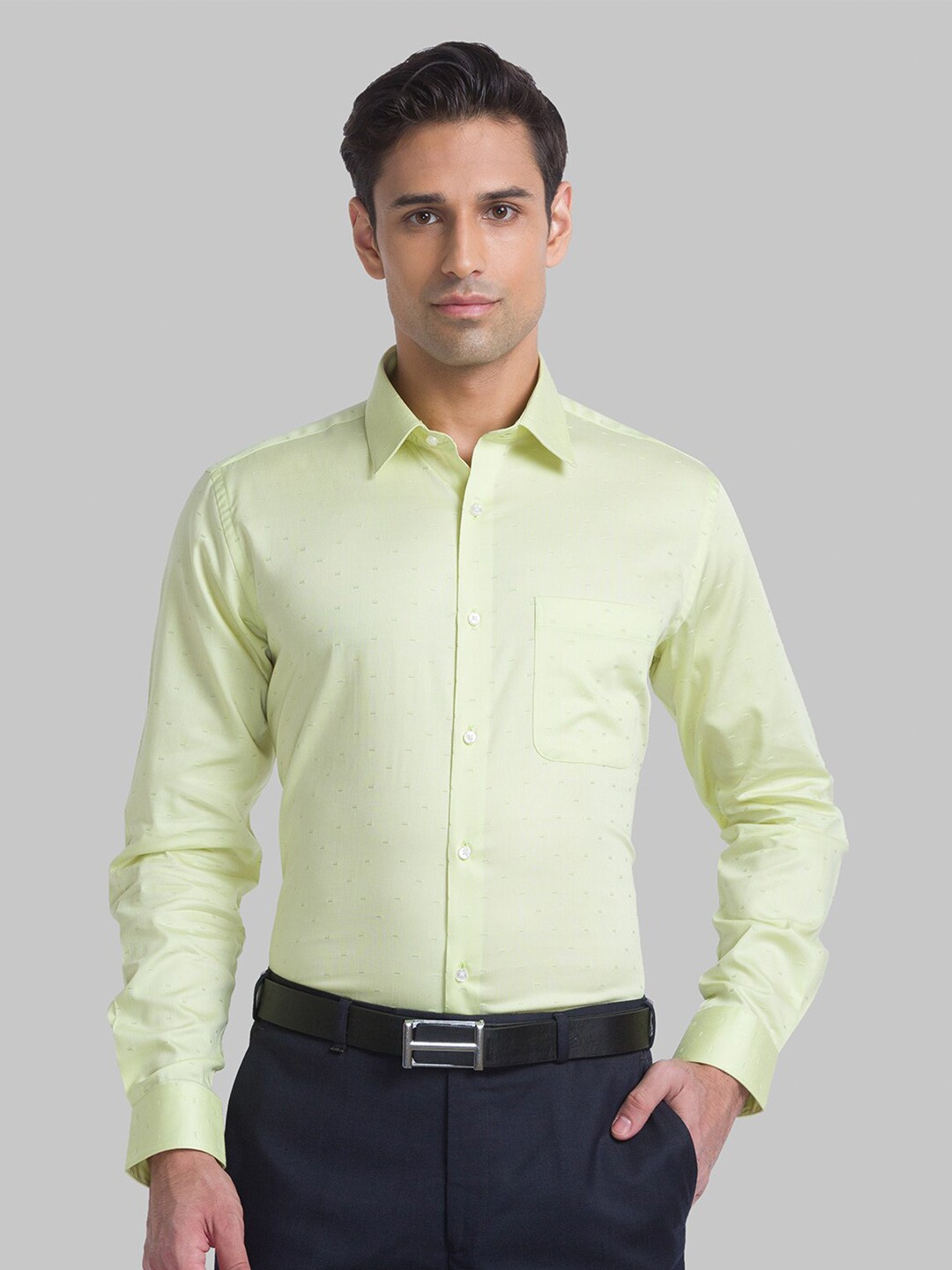 

Raymond Men Slim Fit Formal Cotton Shirts, Lime green