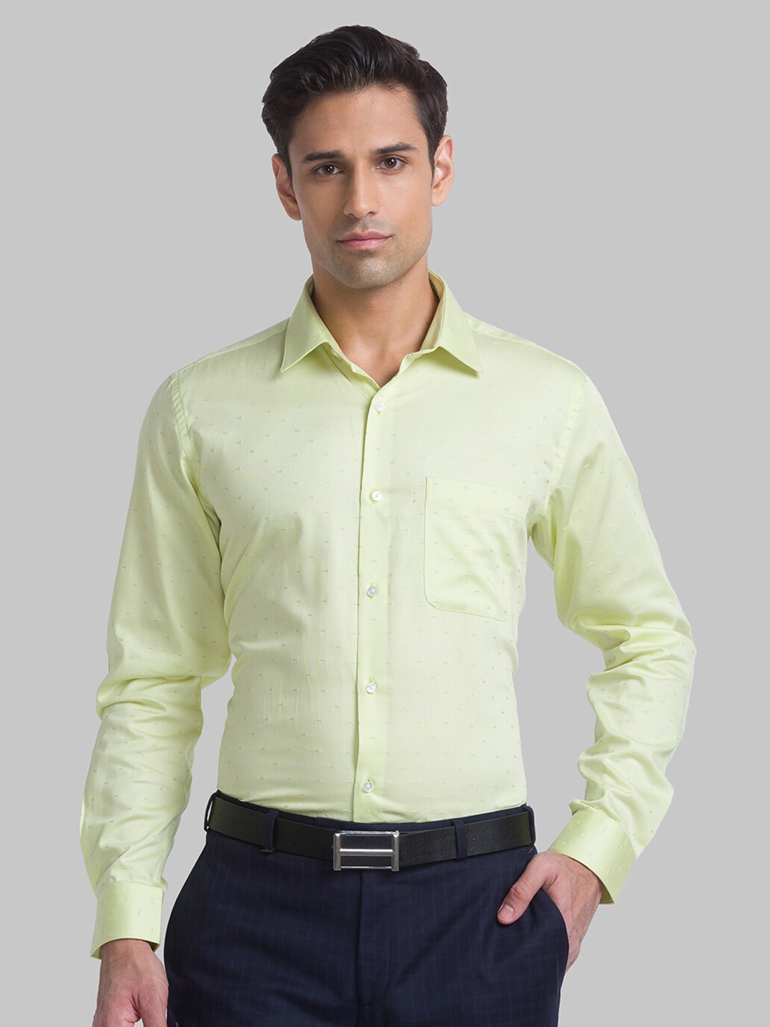 

Raymond Men Slim Fit Cotton Shirt, Yellow