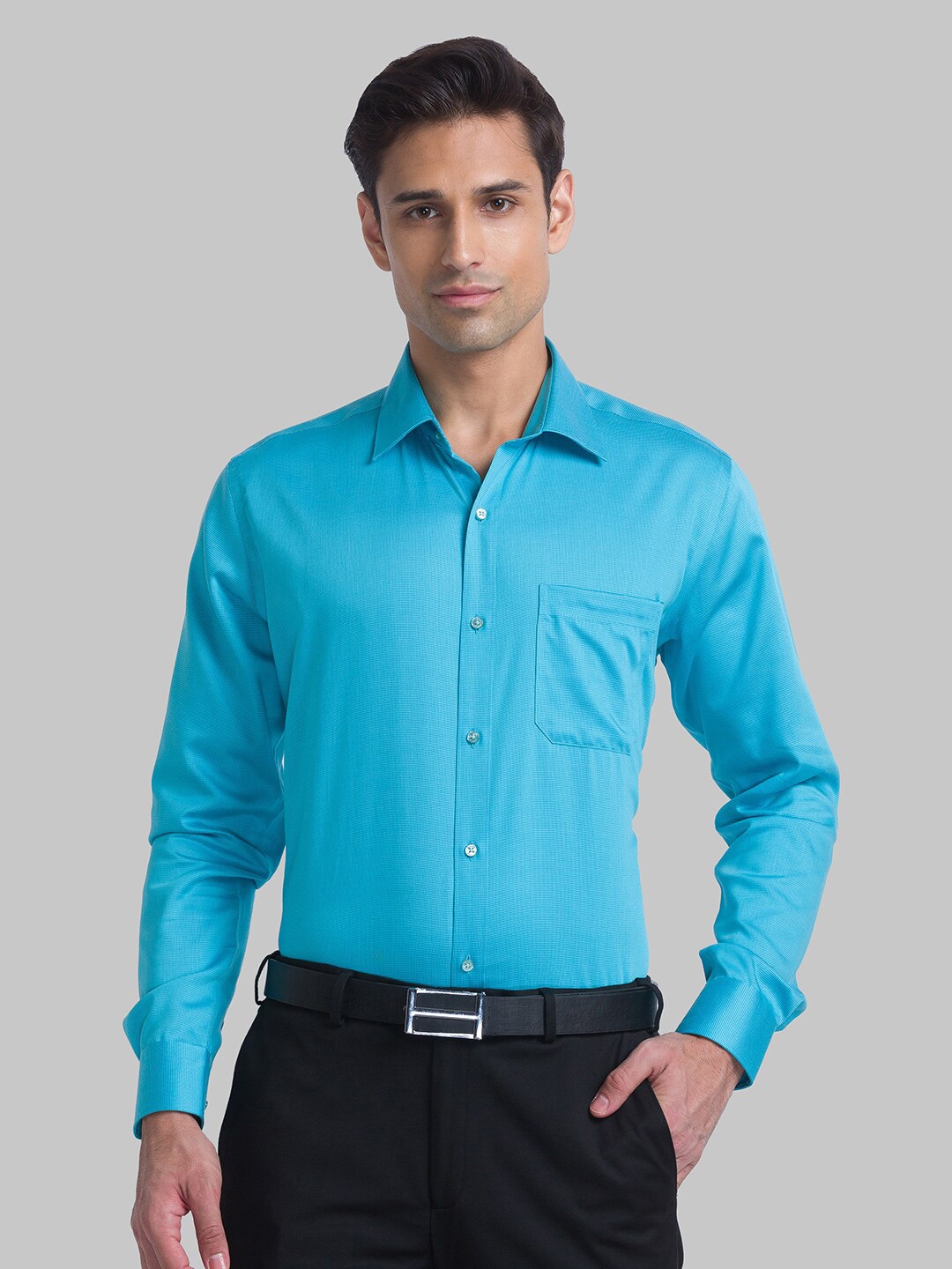 

Raymond Men Formal Cotton Shirt, Blue