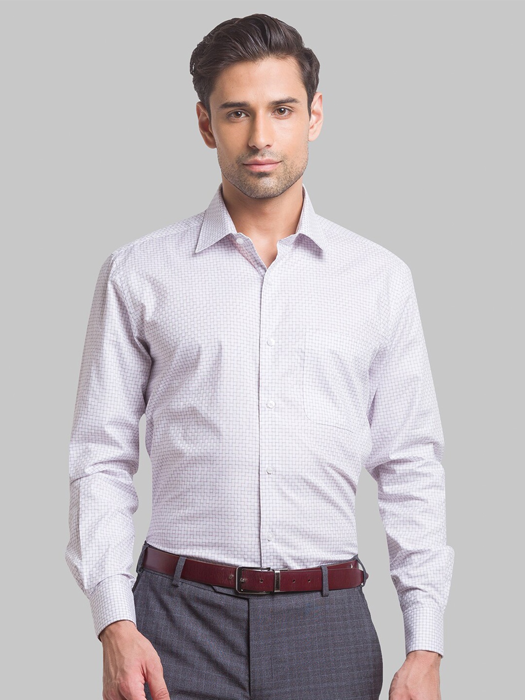 

Raymond Men Printed Formal Cotton Shirts, Purple