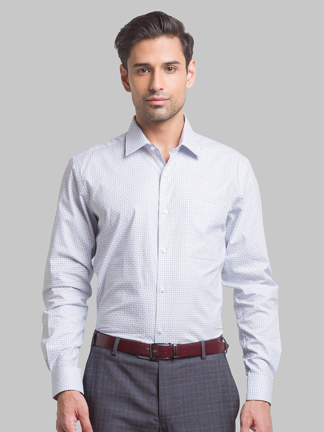 

Raymond Spread Collar Micro Ditsy Printed Cotton Formal Shirts, Blue