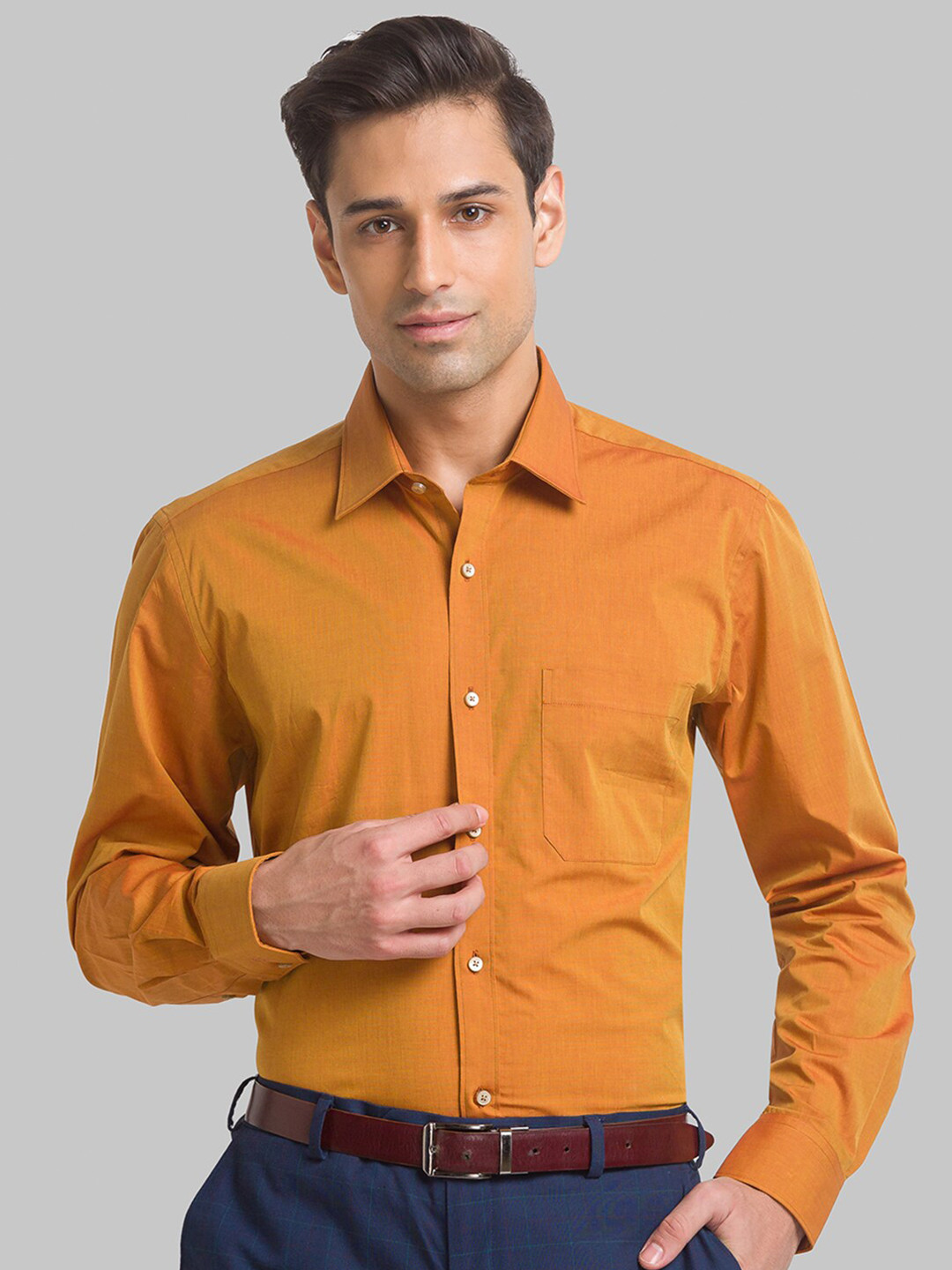 

Raymond Men Formal Cotton Shirts, Orange