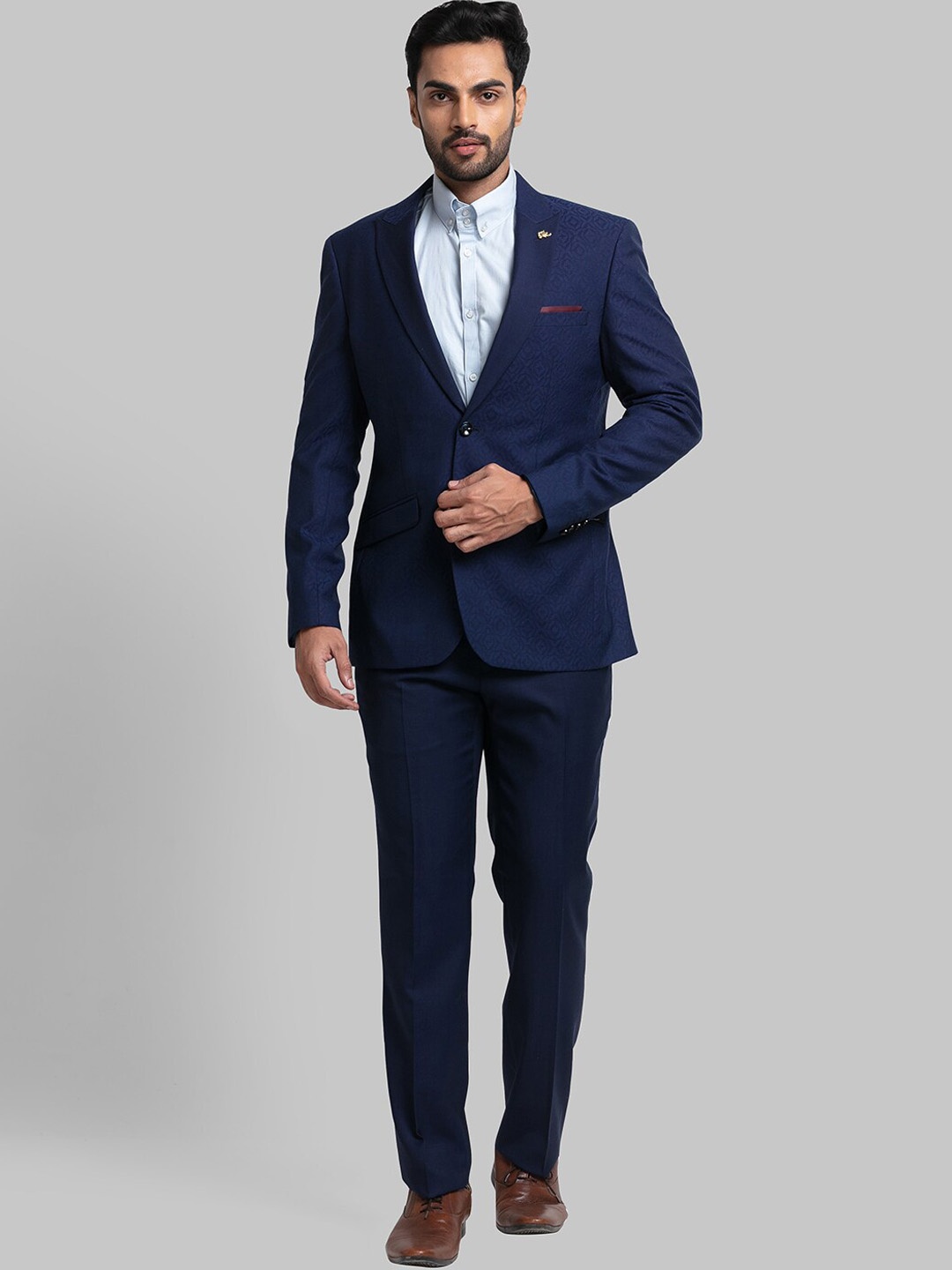 

Raymond Men Single-Breasted Two-Piece Formal Suit, Blue