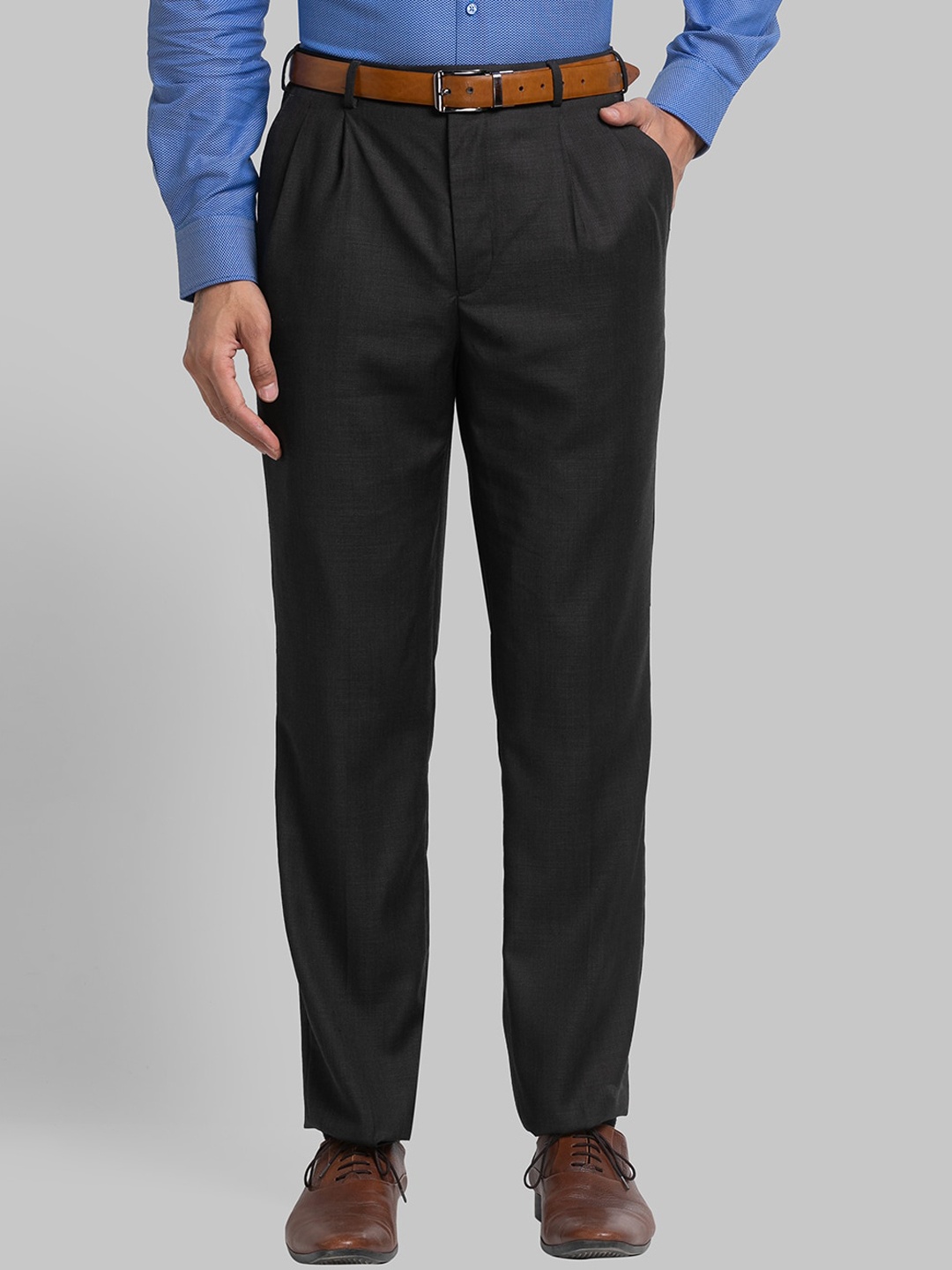 

Raymond Men Regular Fit Formal Trousers, Charcoal
