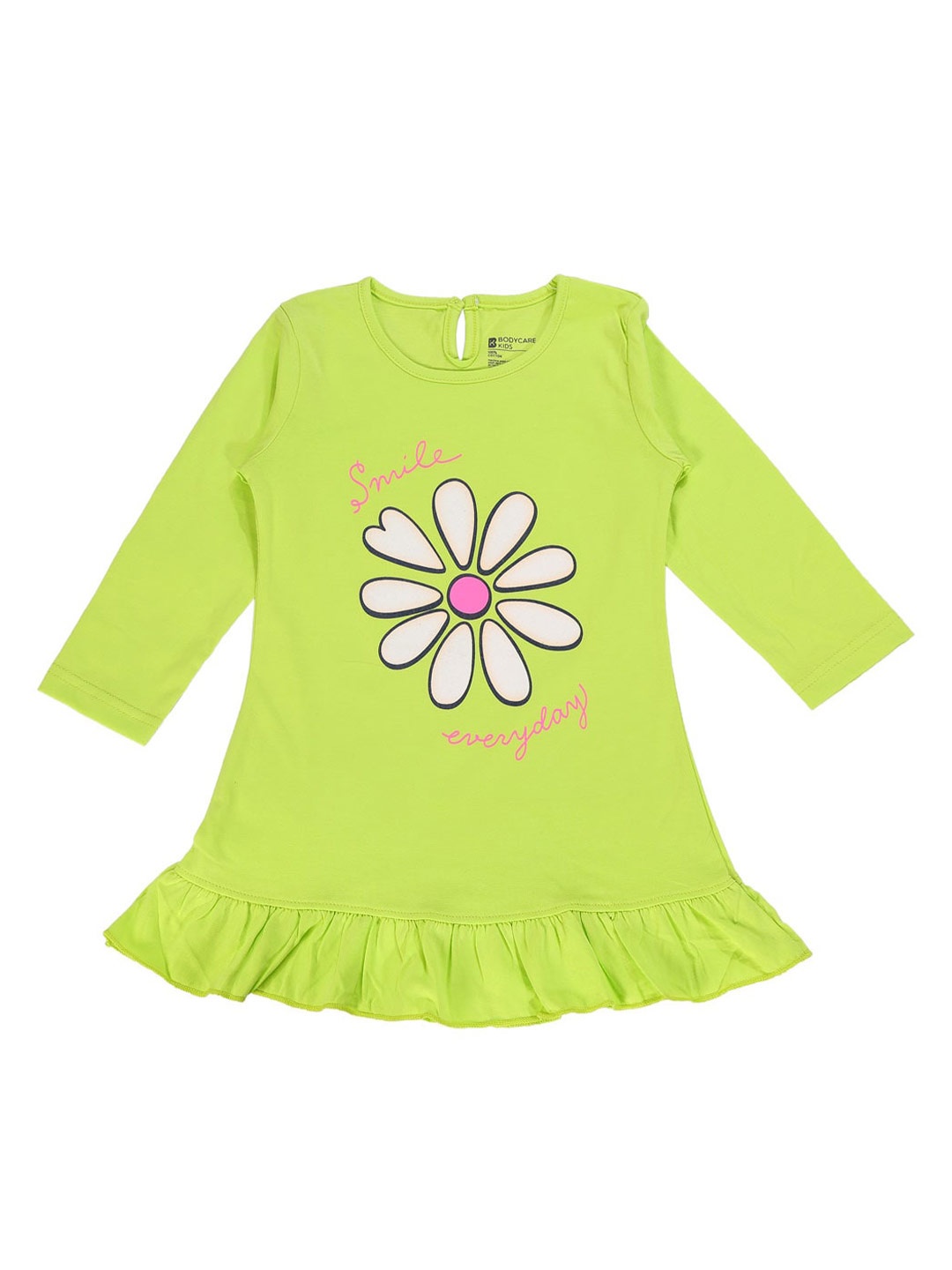 

Bodycare Girls Printed A-Line Cotton Dress, Green