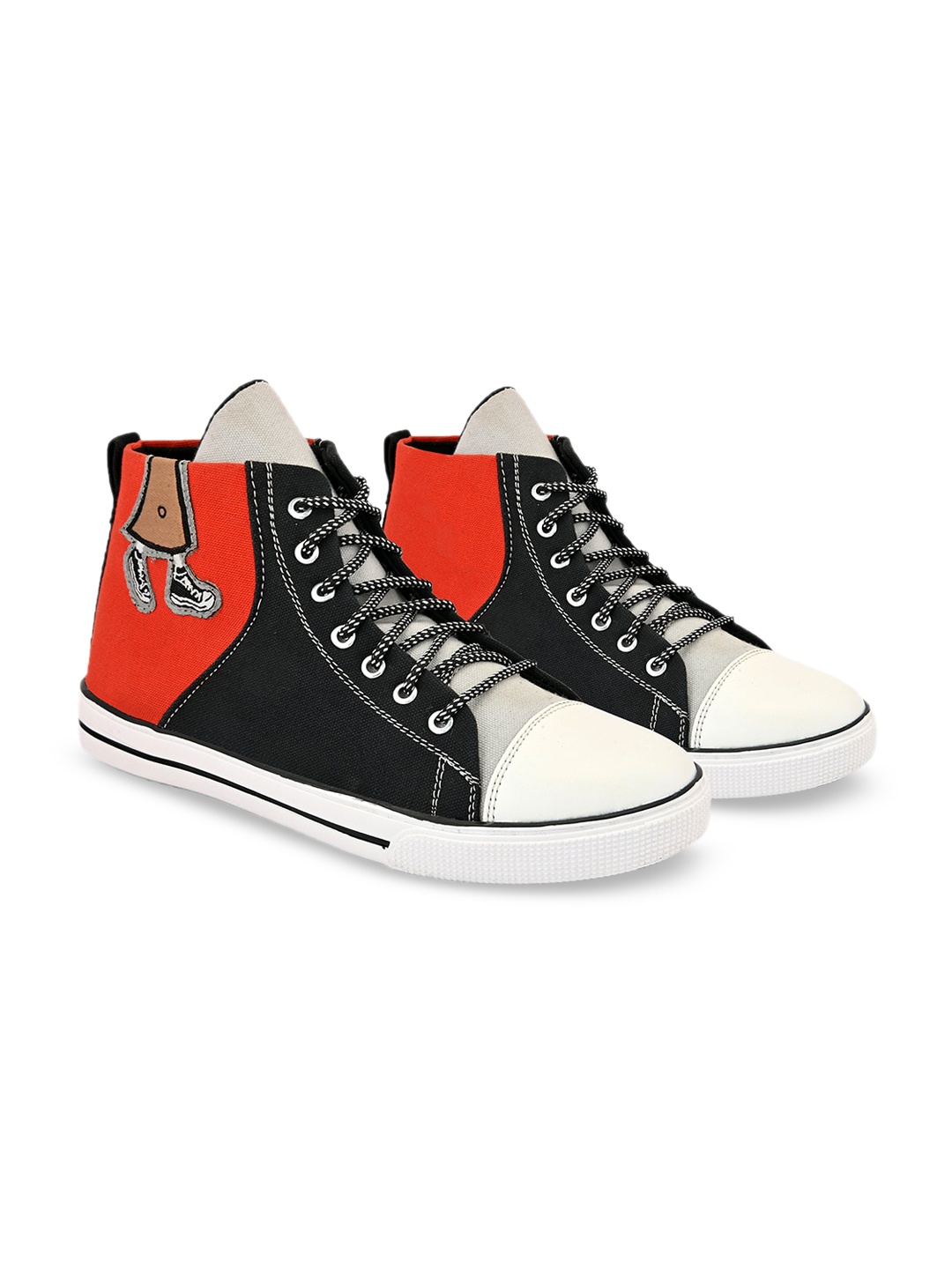 

FOUR STAR TRUCK SALES Men Colourblocked Lightweight Mid Top Sneakers, Black