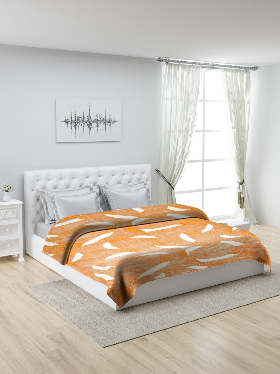 

Monte Carlo Mink Orange & White Mild Winter 600 GSM Double Bed Blanket