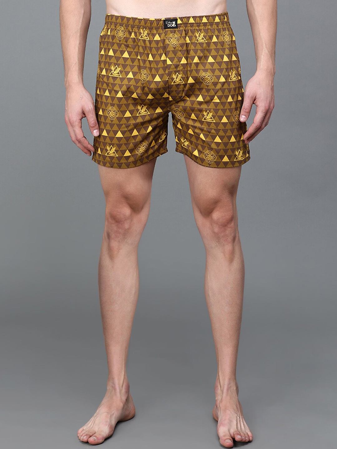 

Urban Dog Men Printed Pure Cotton Boxers, Olive