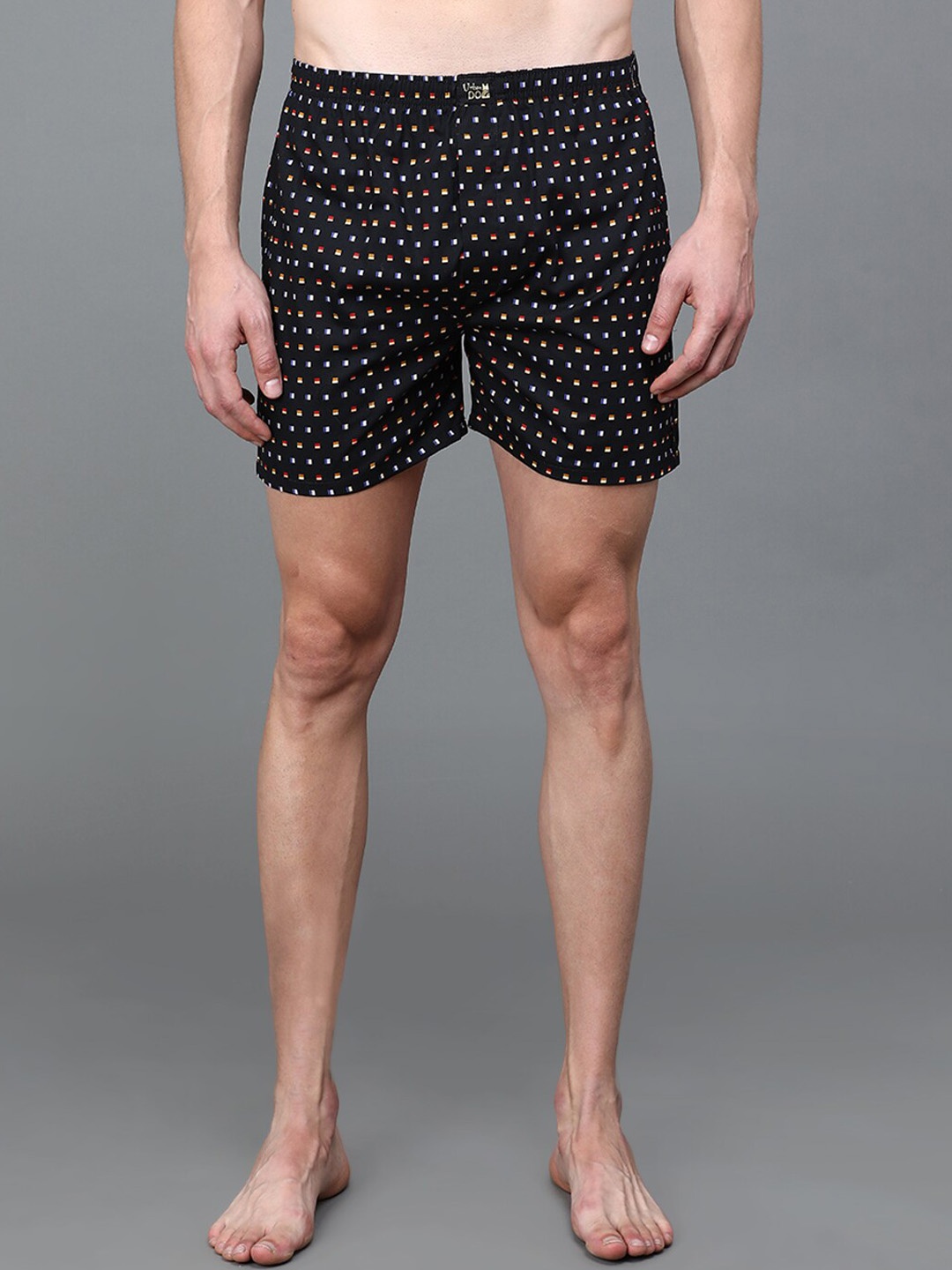 

Urban Dog Men Printed Pure Cotton Boxers, Black