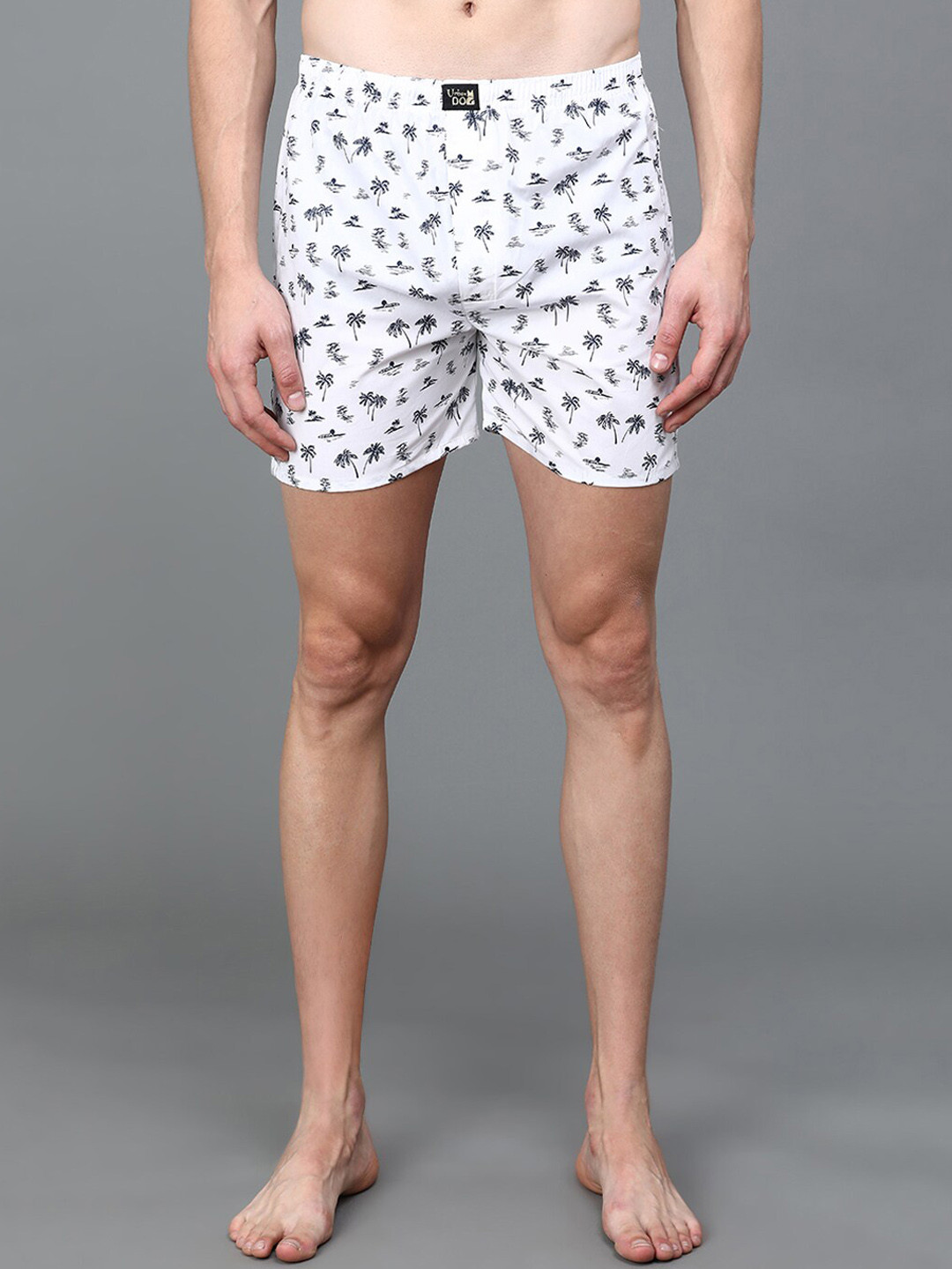 

Urban Dog Men Printed Pure Cotton Boxers, White