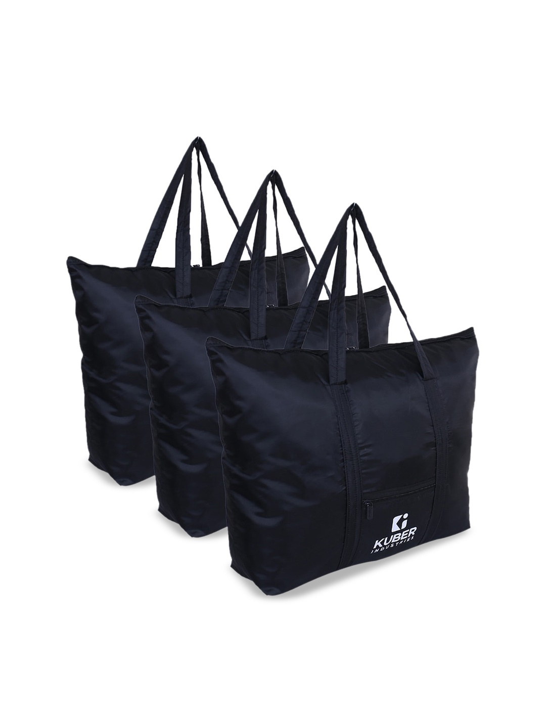 

Kuber Industries Set Of 2 Printed Oversized Shopper Shoulder Bags, Black