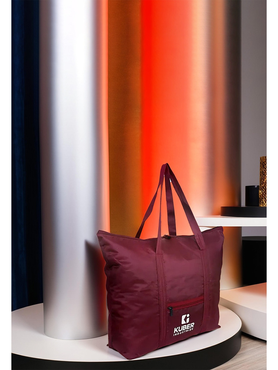 Kuber Industries Printed Oversized Shopper Tote Bag, Maroon