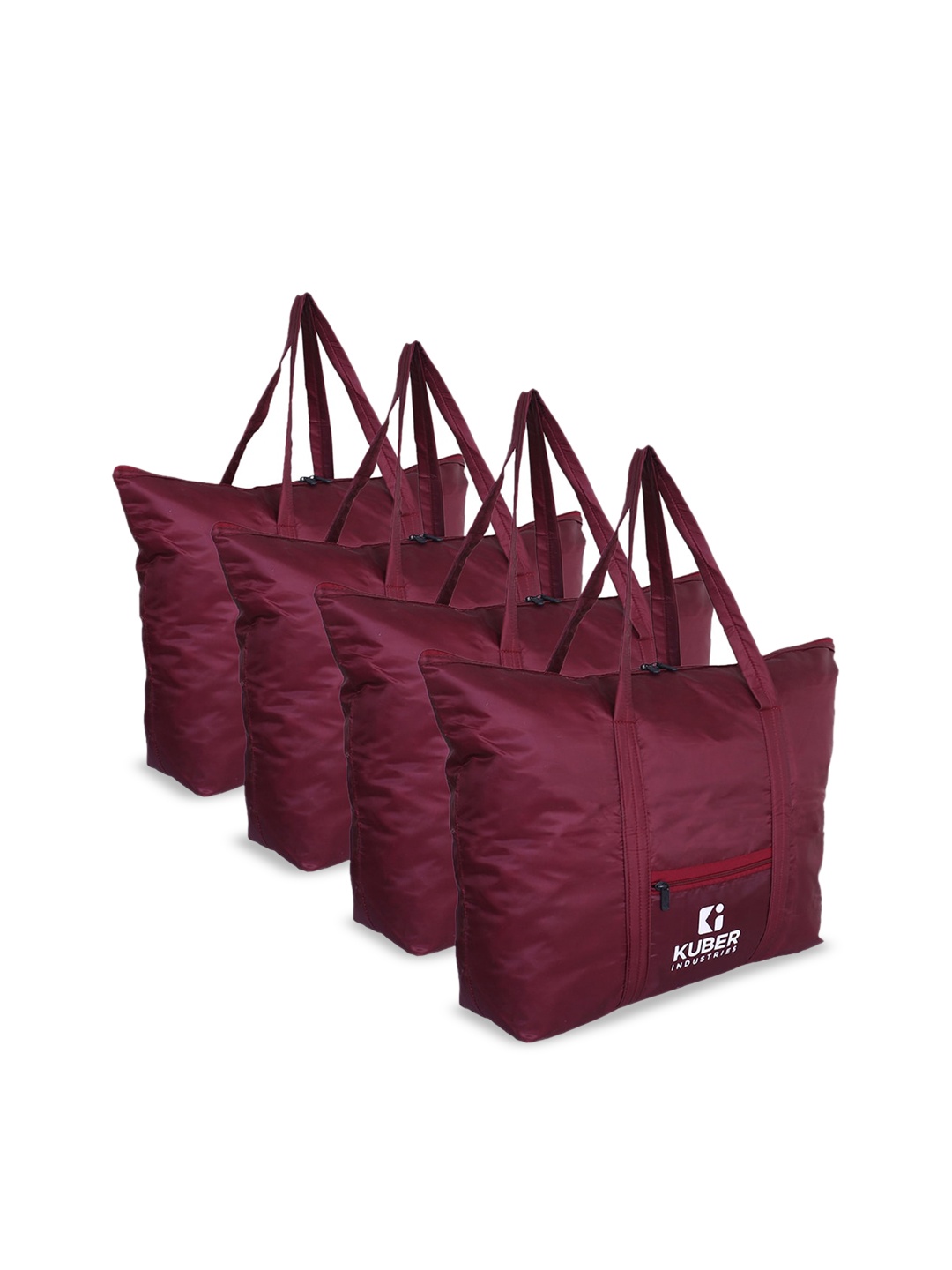 

Kuber Industries Set Of 4 Oversized Shopper Shoulder Bags, Maroon