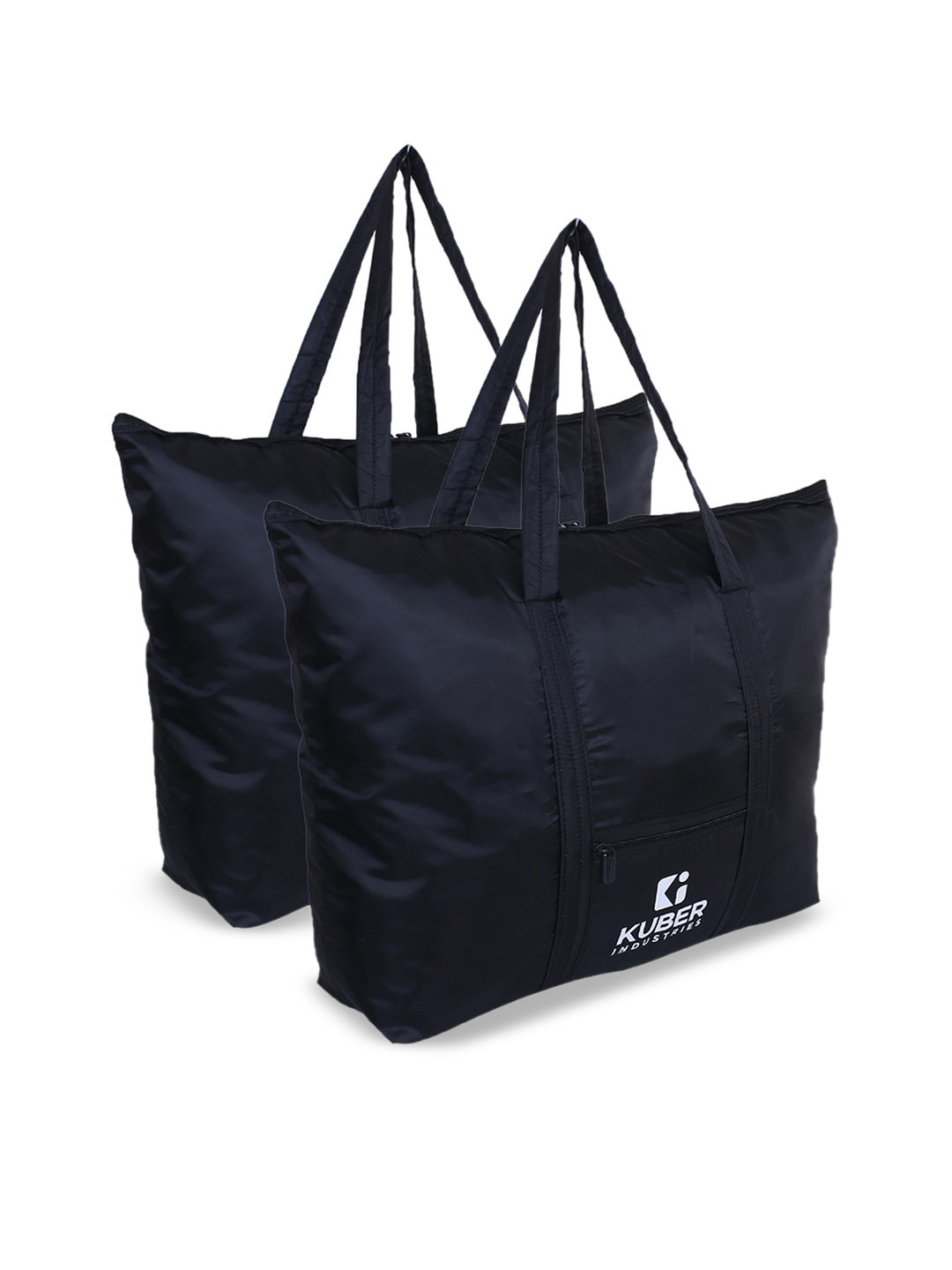 

Kuber Industries Set Of 2 Oversized Shopper Tote Bags, Black