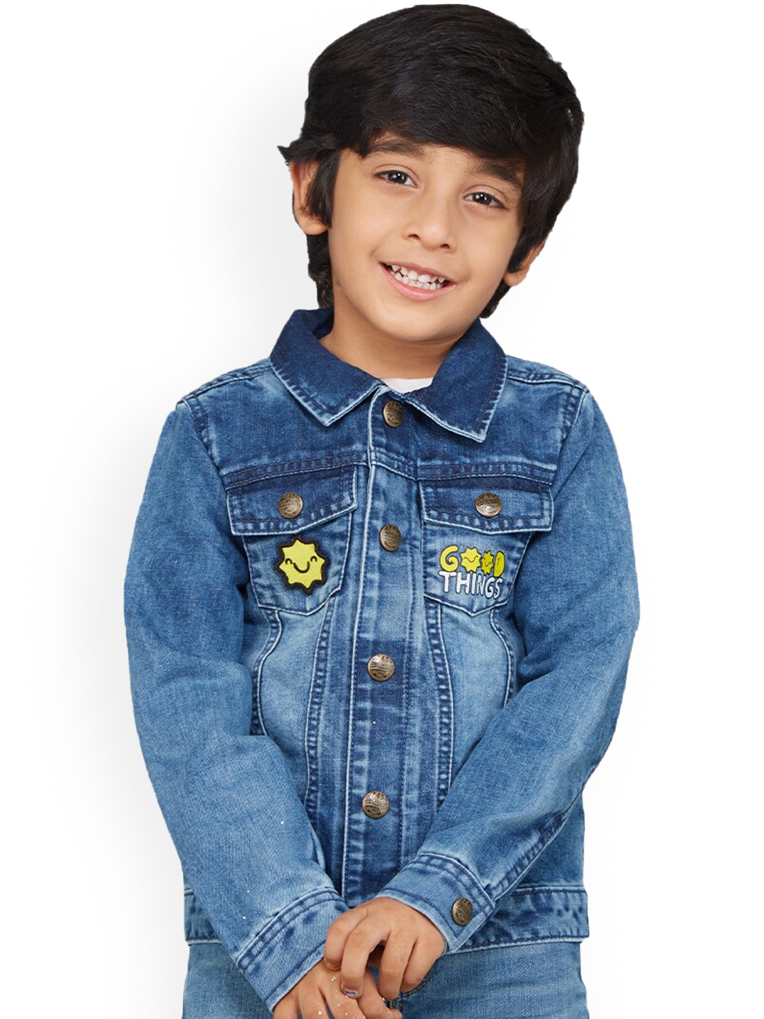 

Zalio Boys Denim Washed Denim Jacket, Blue