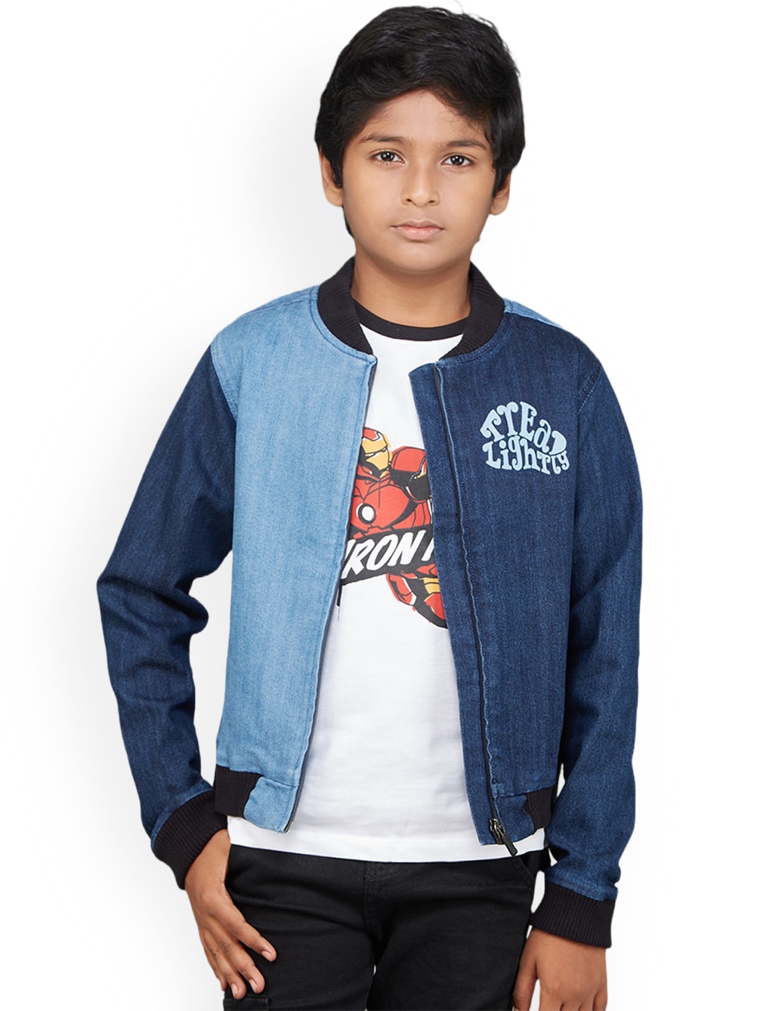 

Zalio Boys Colourblocked Bomber Jacket, Blue