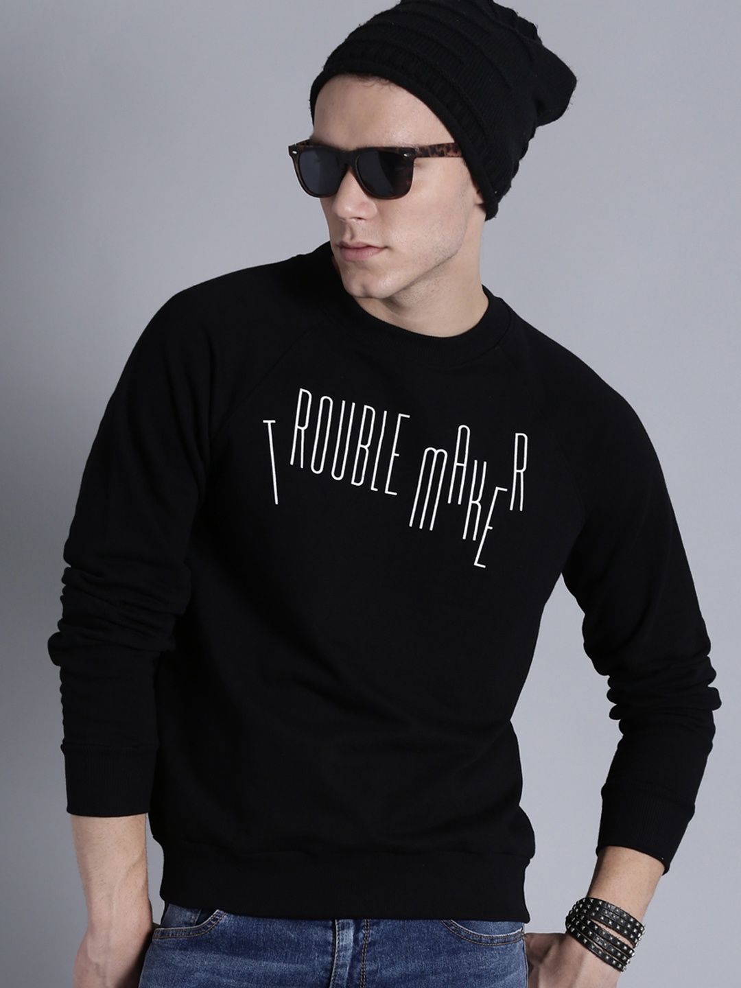 

Kook N Keech Men Black Printed Sweatshirt