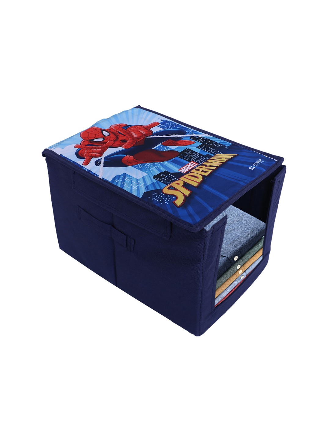 

Kuber Industries Marvel Spider-Man Printed Non-Woven Shirt Stacker With Lid, Blue